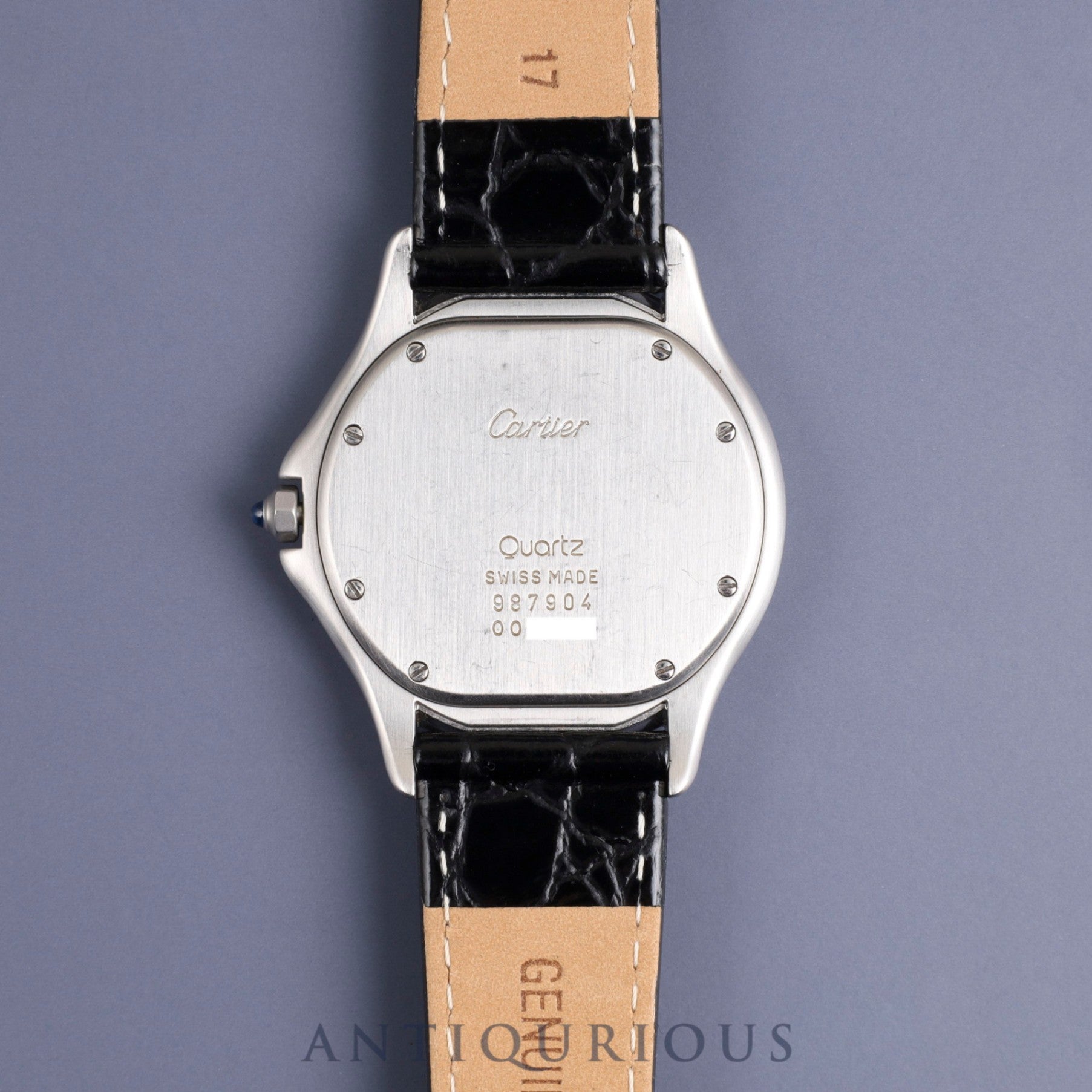 Cartier Panthere Cougar LM W35002F5 / 987904 Quartz SS Leather Genuine Buckle (SS) White Roman Dial Overhauled