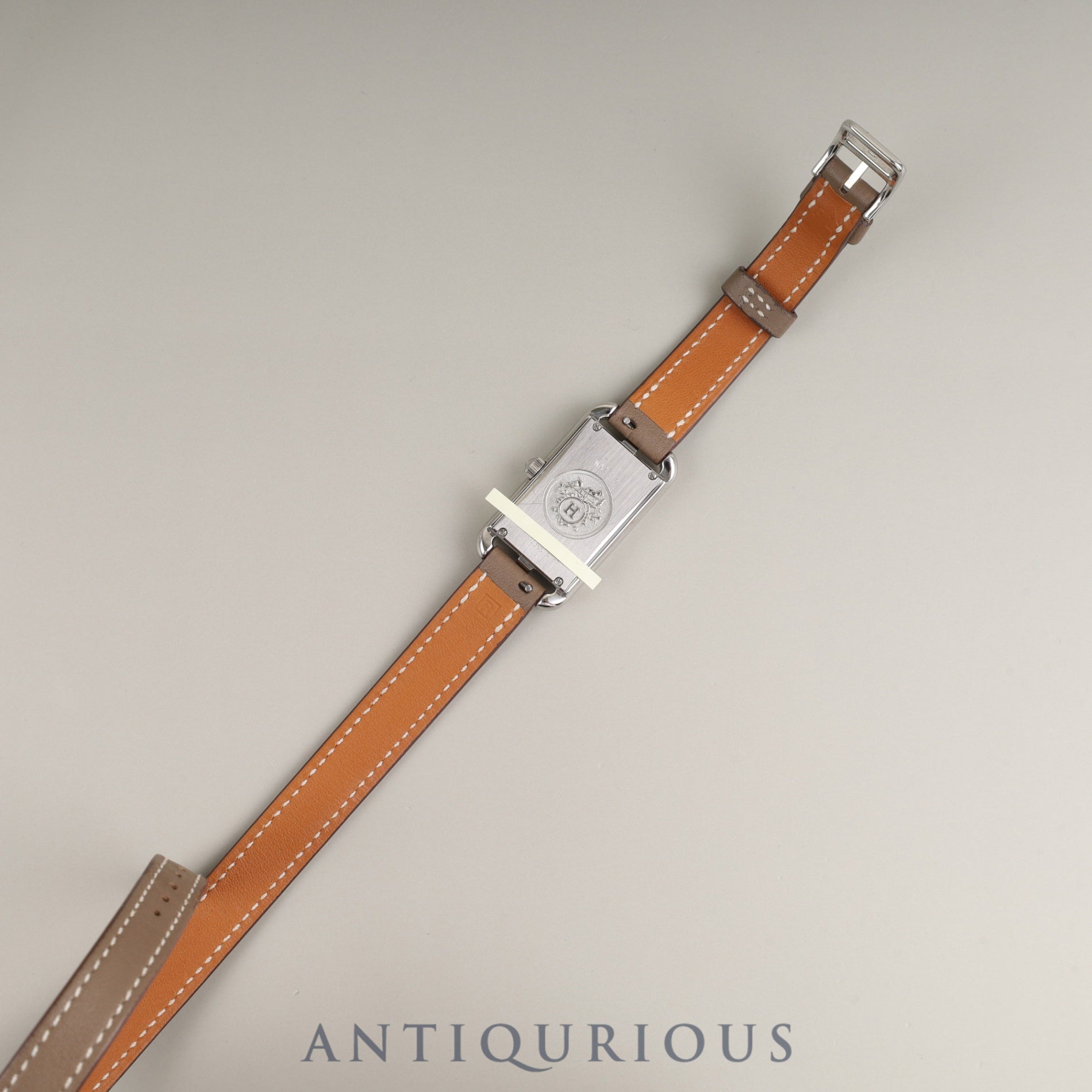 Hermès Nantucket NA2.210 Quartz Cal.280.002 Stainless Steel Watch with Genuine Leather Strap (R Stamp: 2014) and Genuine Stainless Steel Buckle. Silver Dial. Overhauled.