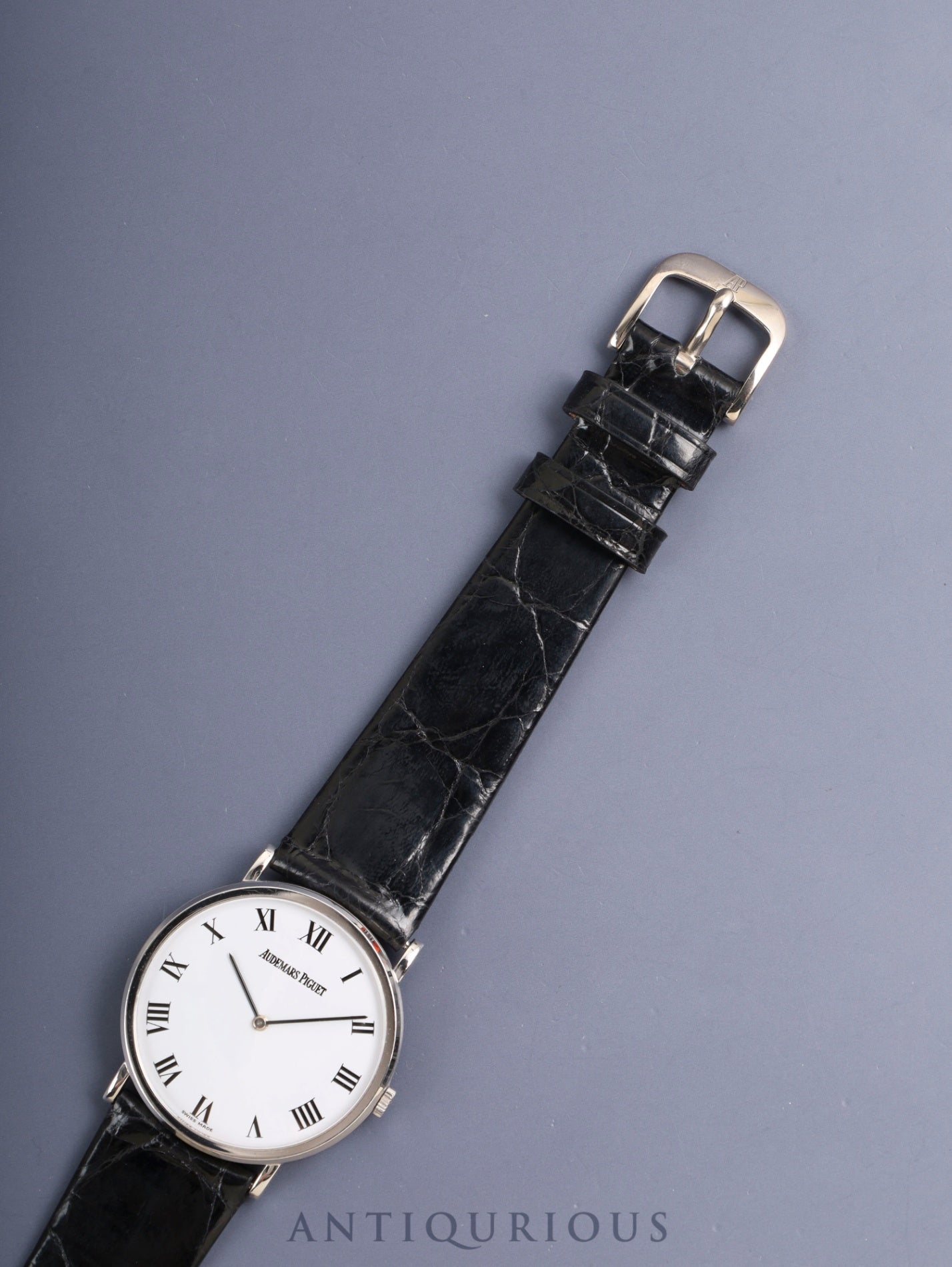 Audemars Piguet Round Manual Winding Cal.2080 750WG Leather Original Pin Buckle (750WG) White Roman Dial Box Original Leather Strap Overhauled
