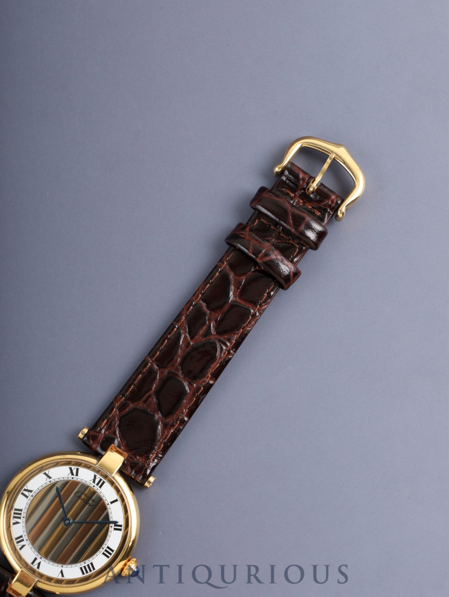 カルティエ マスト ヴァンドーム VLC LM 590003 クォーツ Cal.90 SV925 革 純正ピンバックル(GP) フロントトリニティ文字盤(SWISS表記) オーバーホール済み