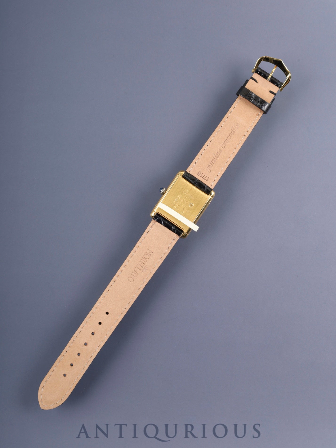 カルティエ マストタンク LM 手巻き Cal.- SV925 革 純正尾錠(GP)ブラックローマン文字盤 1976年頃~1981年頃 オーバーホール済み 新品仕上げ済み