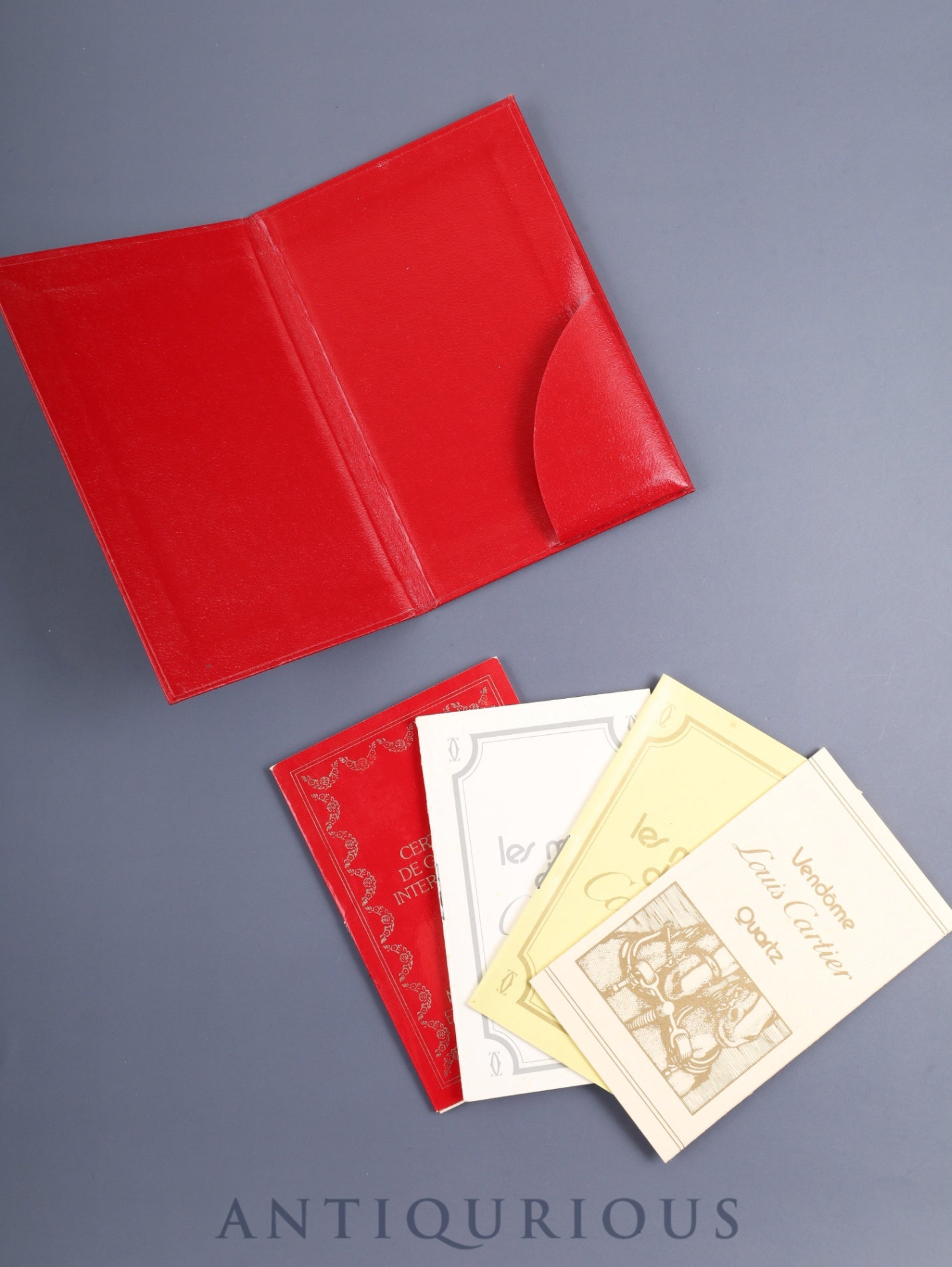 Cartier Must Tank LM 3919423 / 6 81006 Quartz Cal.81 SV925 Leather Genuine Pin Buckle (GP) Garnet Cloisonné Dial (SWISS) Warranty (1989) Booklet Overhauled Polished