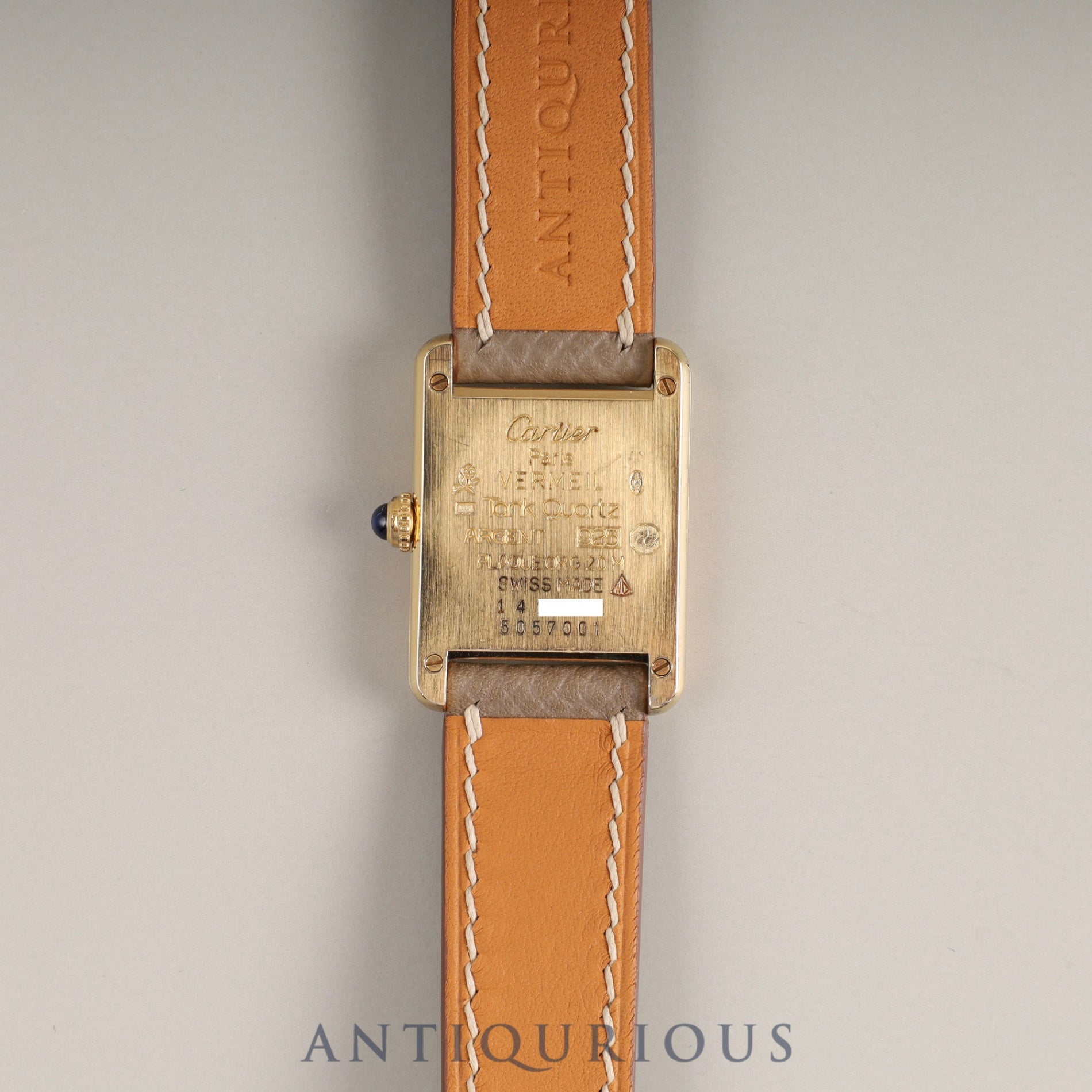 カルティエ マストタンク SM 5057001 Cal.057 SV925 革 純正尾錠(GP) オパラン文字盤 オーバーホール済み