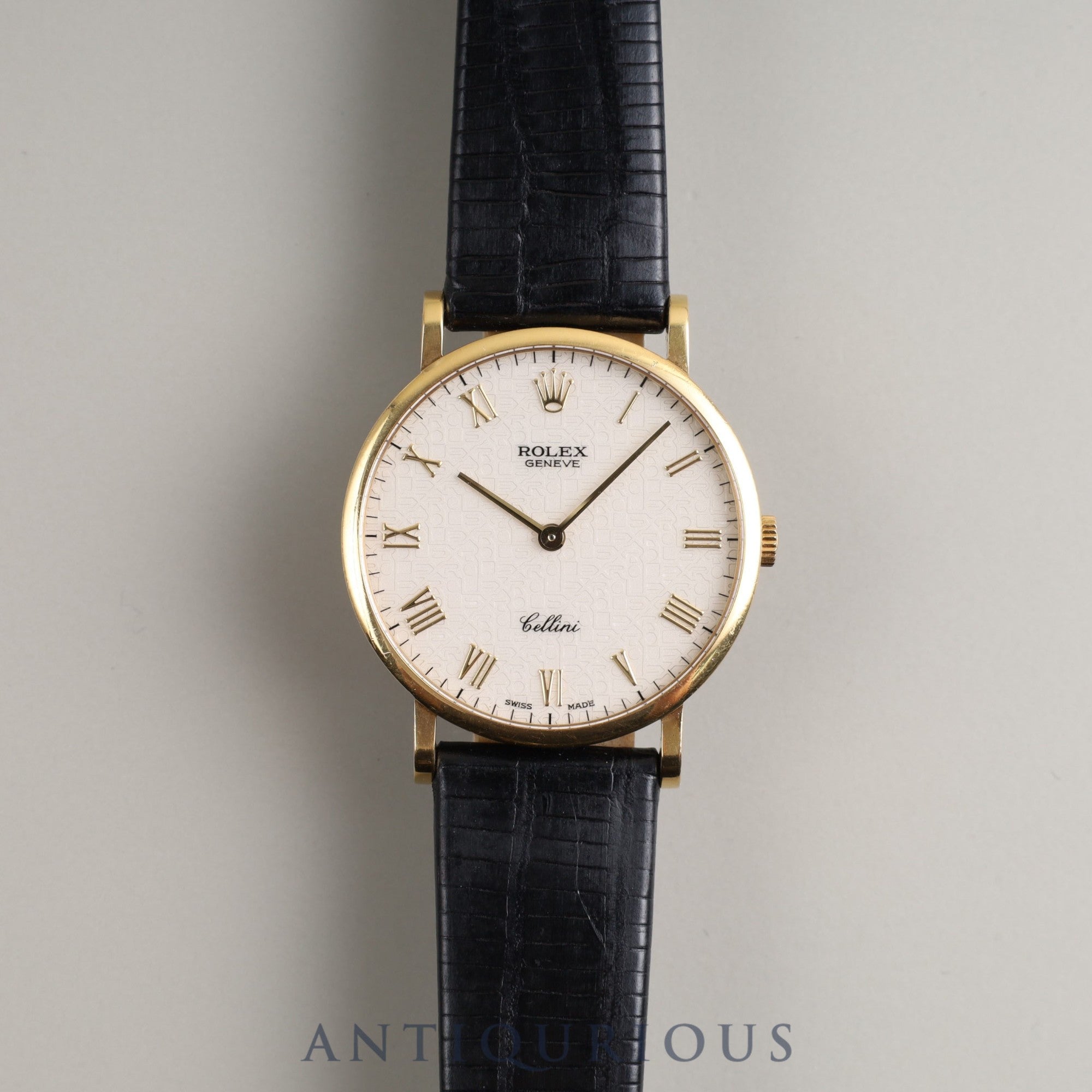 ロレックス チェリーニ 5112 手巻き Cal.1601 18KYG 革 純正尾錠(750)アイボリーローマン コンピューター文字盤 N番 1991年