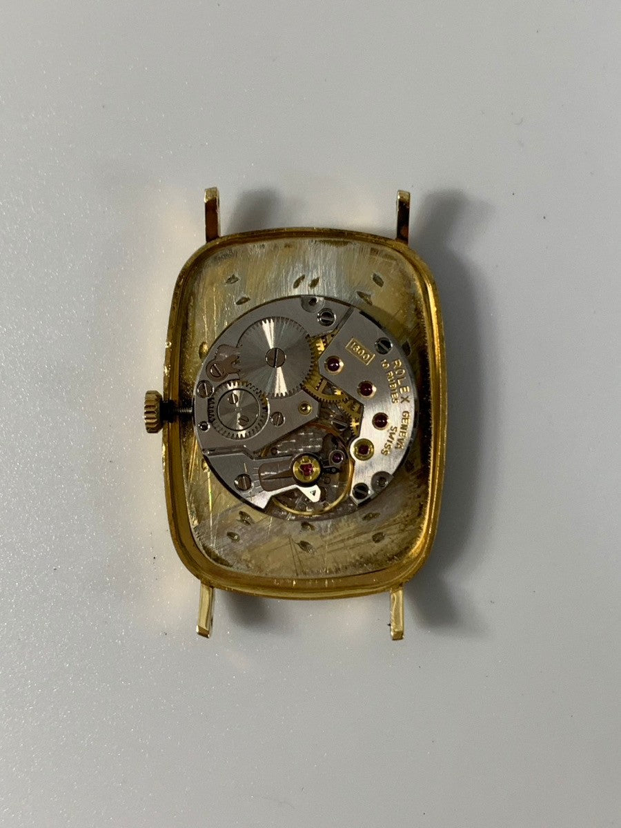 ロレックス チェリーニ 4113 手巻き Cal.1600 750 革 純正尾錠(GP)シャンパン文字盤 42番台(1974年)オーバーホール済み