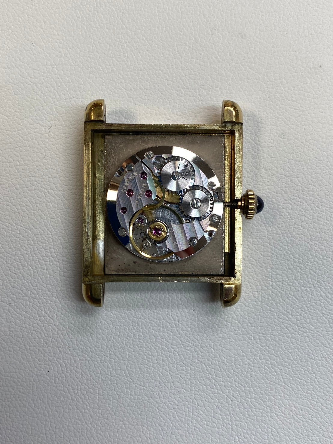 Cartier Must Tank LM Manual winding Cal.78-1 SV925 Leather Genuine buckle (GP) Lapis lazuli dial Overhauled