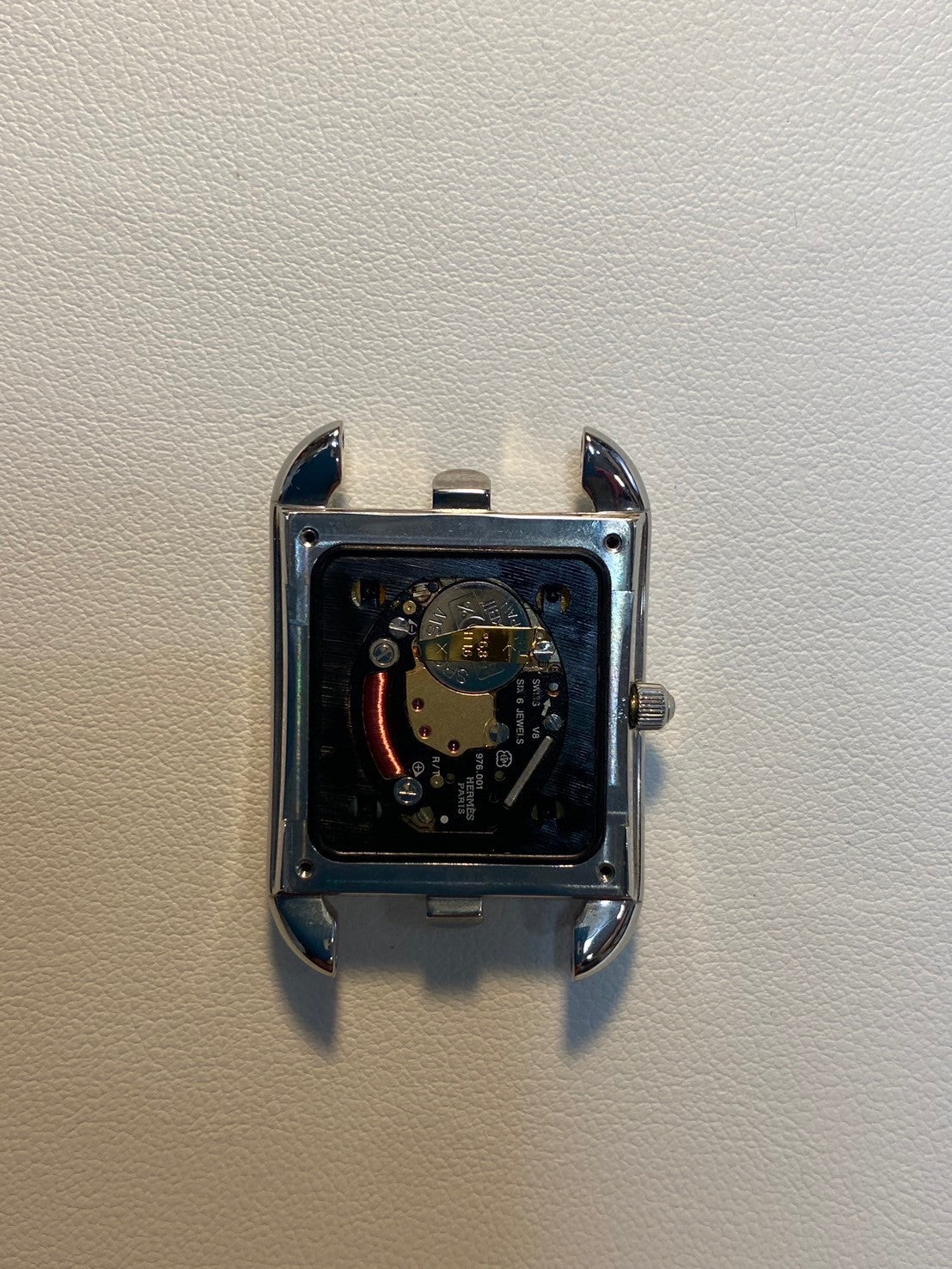 エルメス ケープコッド CC1.210 クォーツ Cal.976.001 SS 革 純正尾錠(SS)ホワイト文字盤 23×33mm 箱(時計台座欠品) 保証書(日付未記入)純正革ベルト オーバーホール済み
