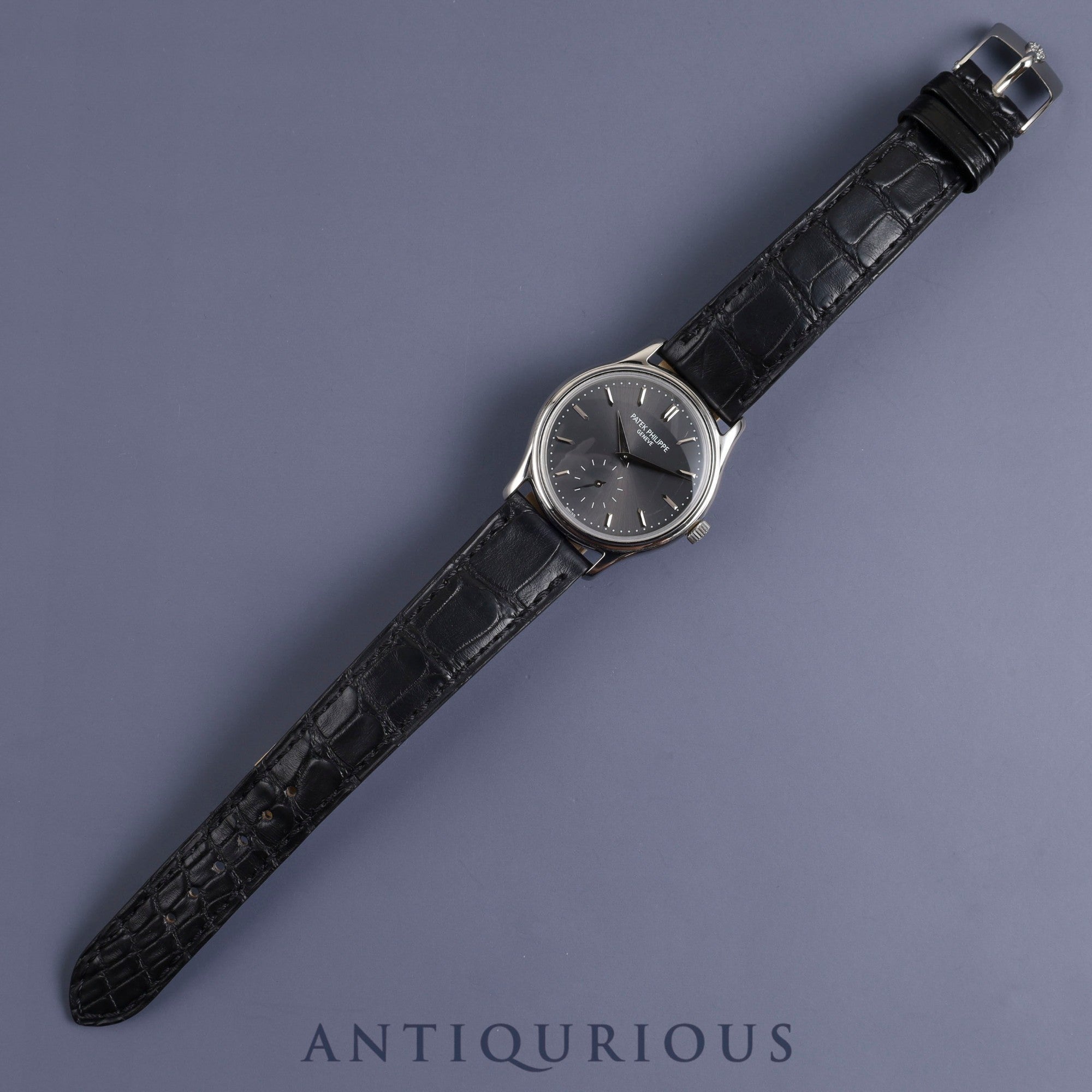 Patek Philippe Calatrava 3923A Manual winding Cal.215 SS Leather Genuine buckle (SS) Grey dial 1987 Repair details included
