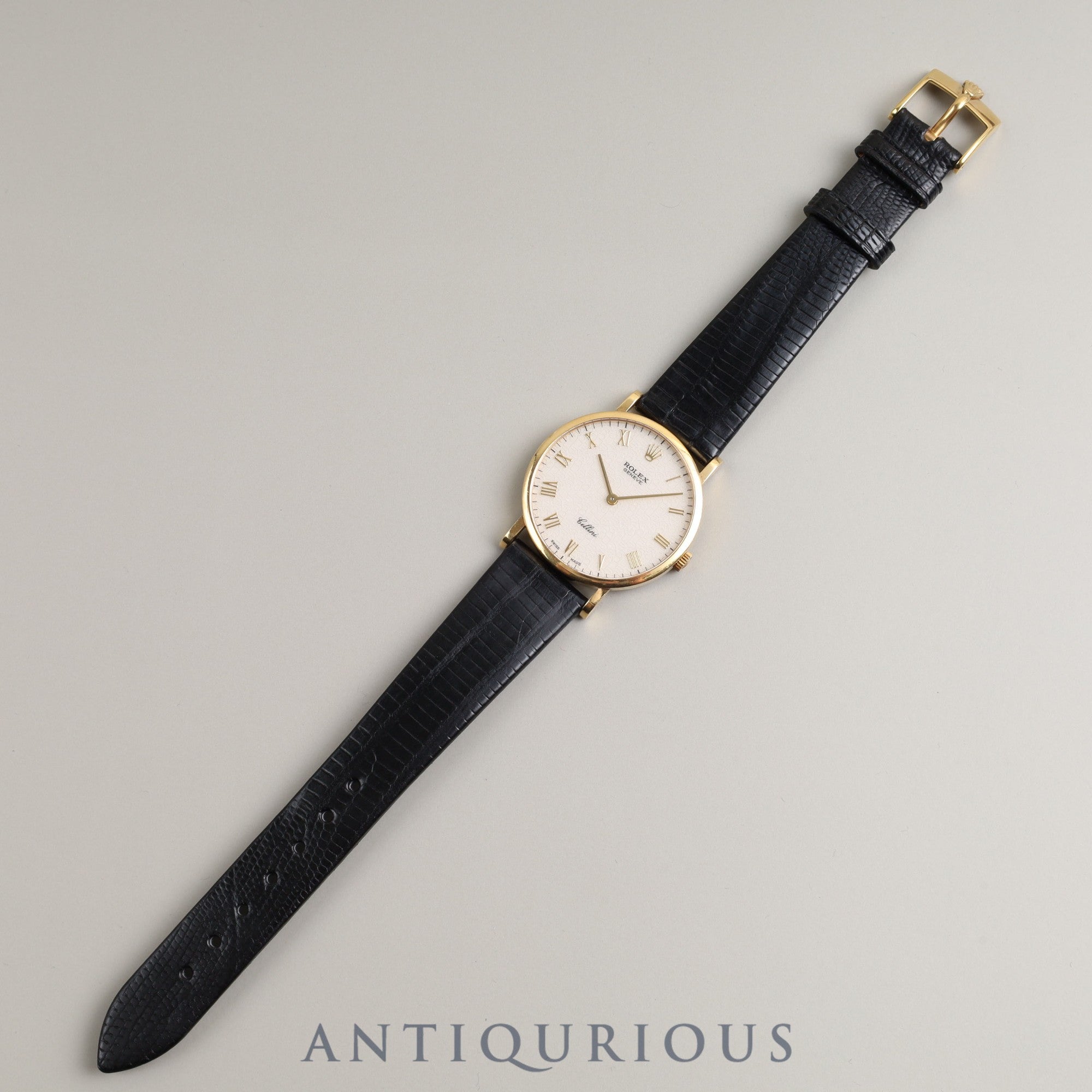 ロレックス チェリーニ 5112 手巻き Cal.1601 18KYG 革 純正尾錠(750)アイボリーローマン コンピューター文字盤 N番 1991年