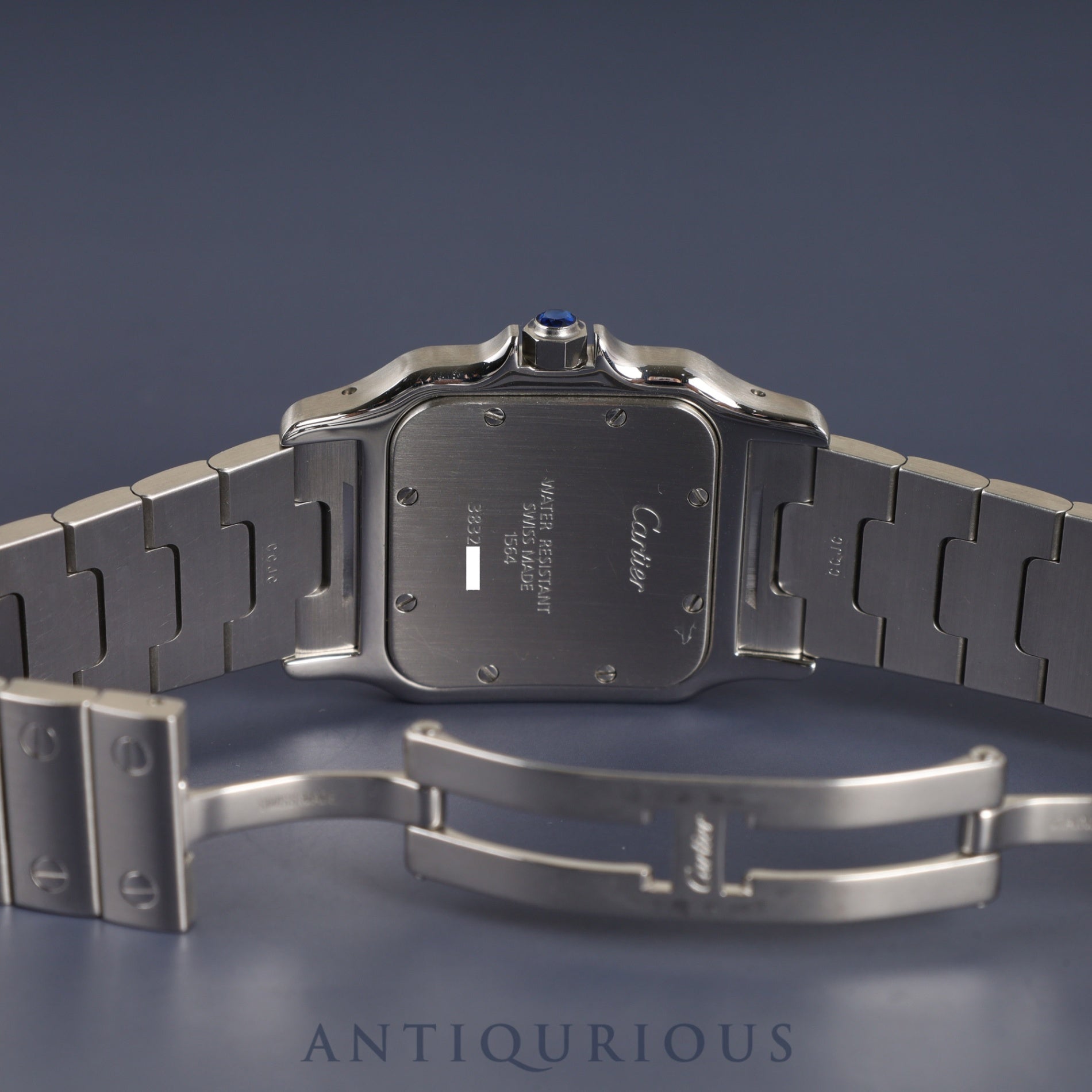 Cartier Santos Galbee LM W20060D6 / 1564 Quartz Cal. 687 Stainless Steel White Roman Dial Repair Certificate (2024) Overhauled and Serviced at a Cartier Boutique