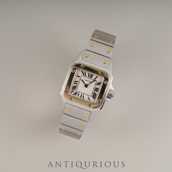 カルティエ サントス ガルベ SM W20012C4 / 1567 クォーツ Cal.157 SS/YG SS/YG ホワイトローマン文字盤 箱 冊子 取り扱い説明DVD 保証書(2009年) オーバーホール済み