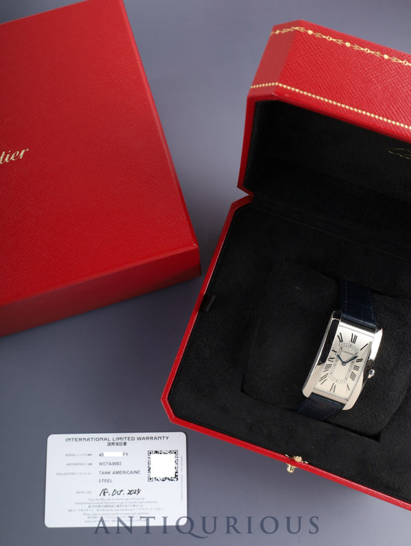 カルティエ タンクアメリカン LM WSTA0083 / 4522 自動巻き Cal.1899MC SS 純正Dバックル(SS) シルバーローマン文字盤 箱 冊子 保証書(2025年) オーバーホール済み