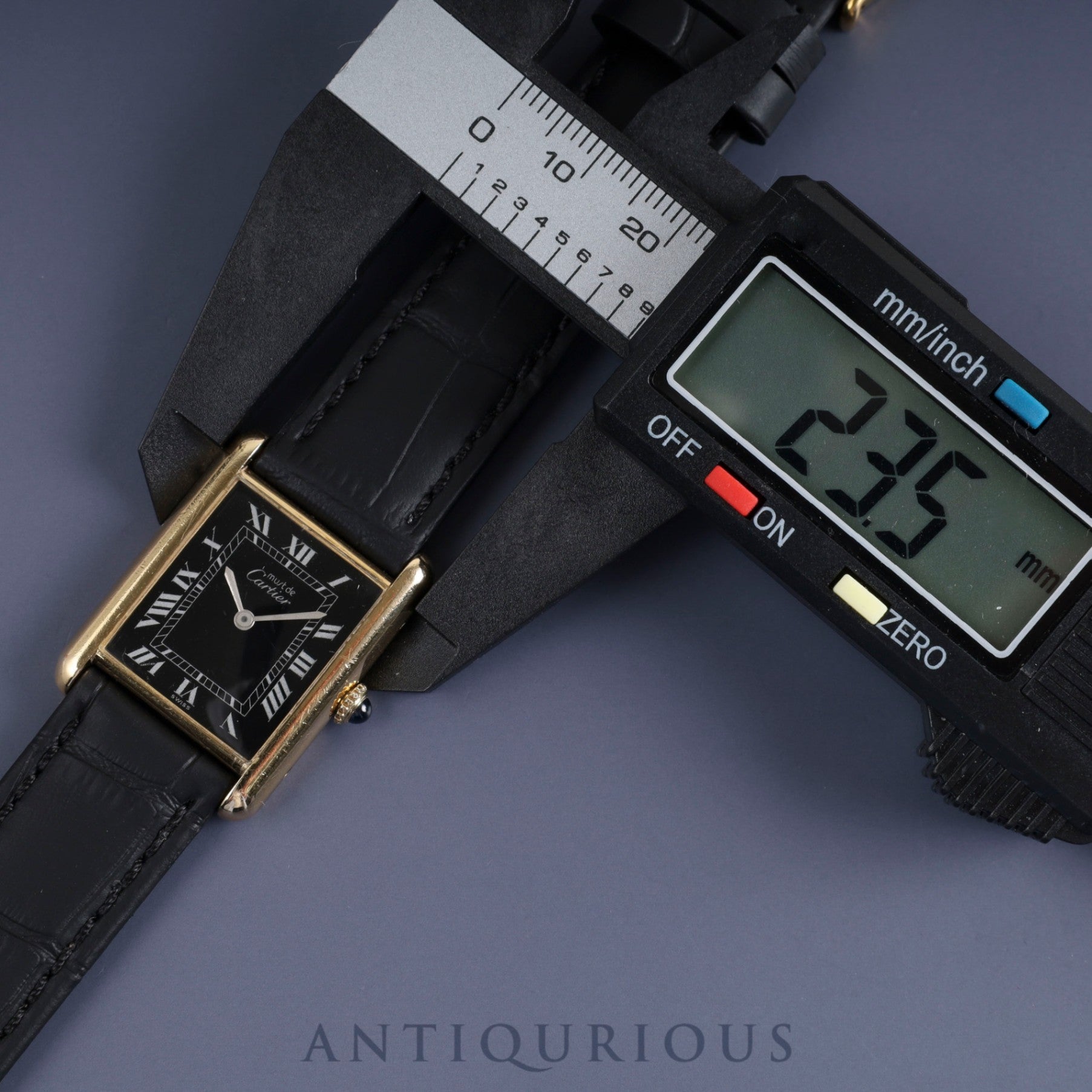 Cartier Must Tank LM Manual winding Cal.78-1 SV925 Leather Genuine buckle (GP) Black Roman dial Overhauled