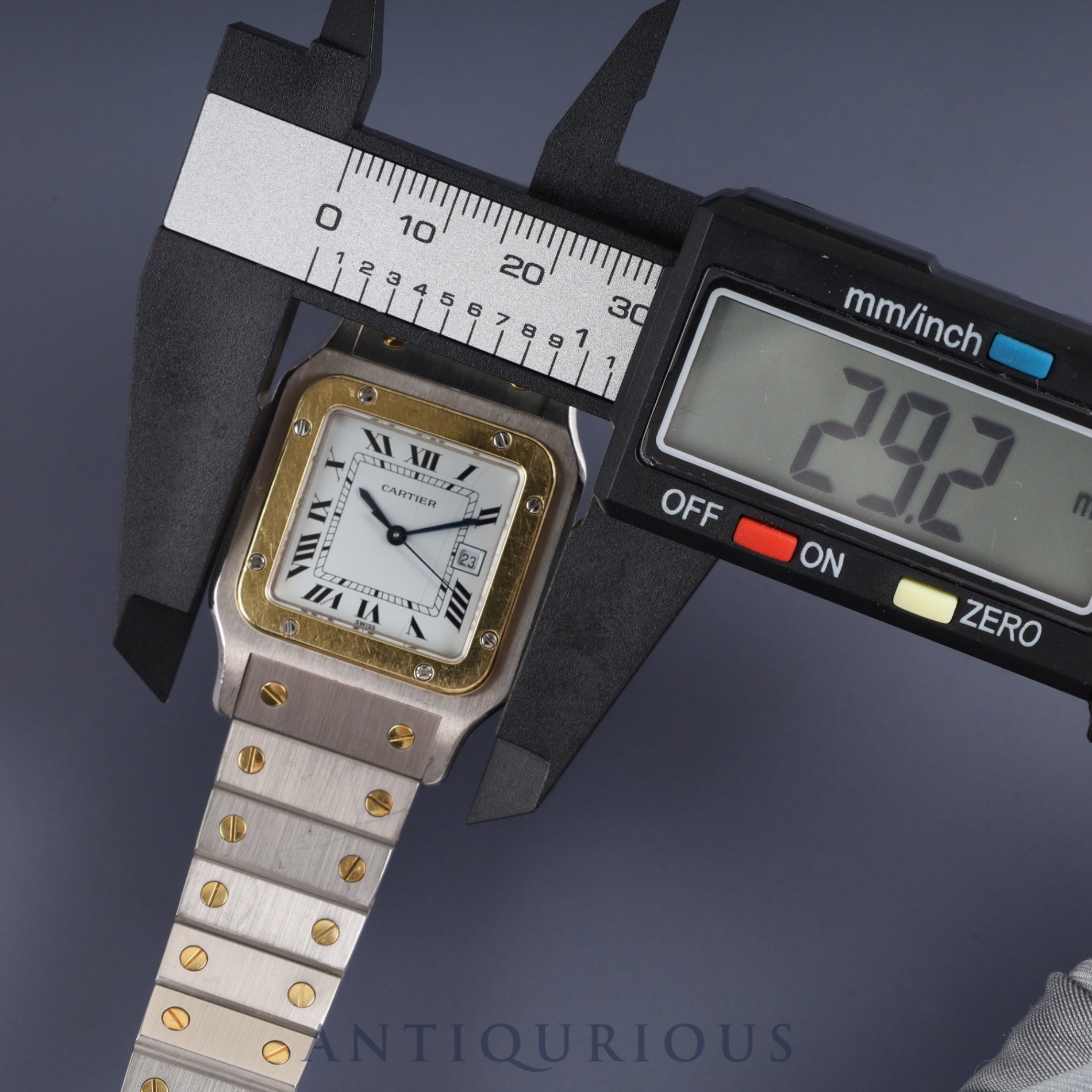 Cartier Santos Cale LM AC23.80GR OR0.750GR 4.05GR/2961 Automatic Caliber 2671 Stainless Steel/Yellow Gold White Roman Dial Overhauled