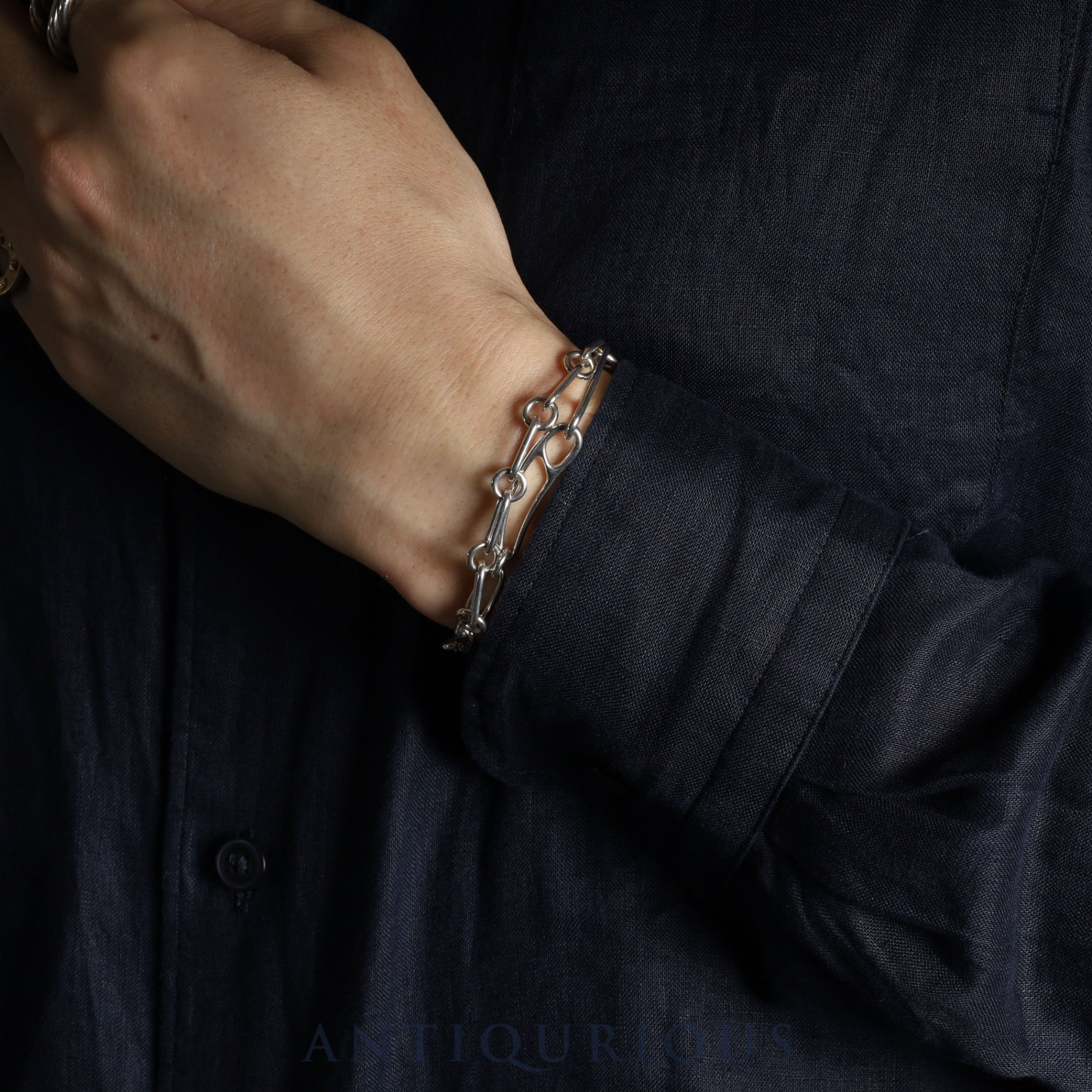 Hermes Chaine d'Ancre Punk ST Bracelet, wrist circumference approximately 16cm, SV925, box, 21 years engraved