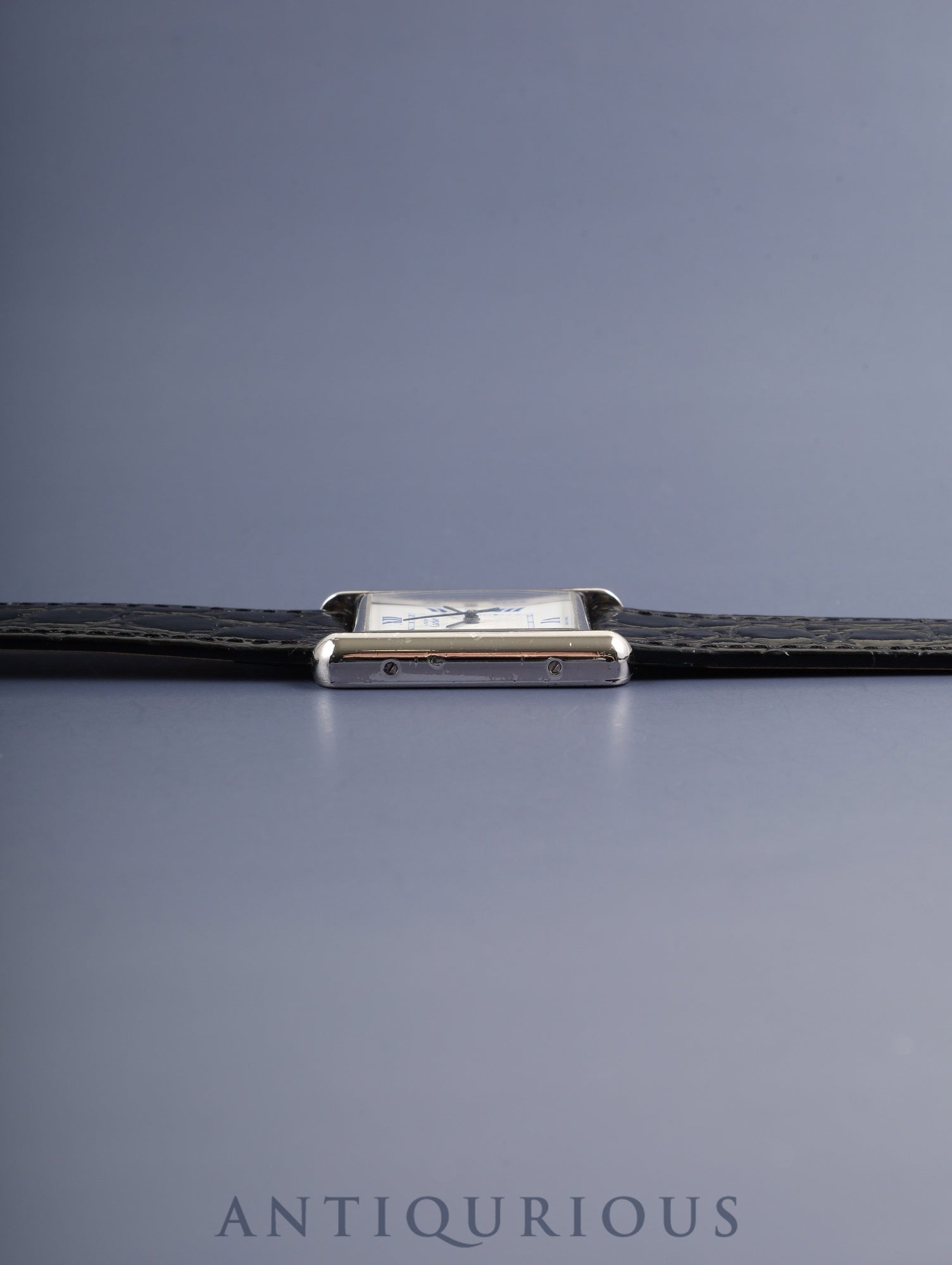 Cartier Must Tank GM (XL) W1014154 / 2414 Quartz Caliber 687 SV925 Leather Strap with Genuine Stainless Steel Buckle White Roman Dial (SWISS MADE) Circa 1990-2004 Overhauled