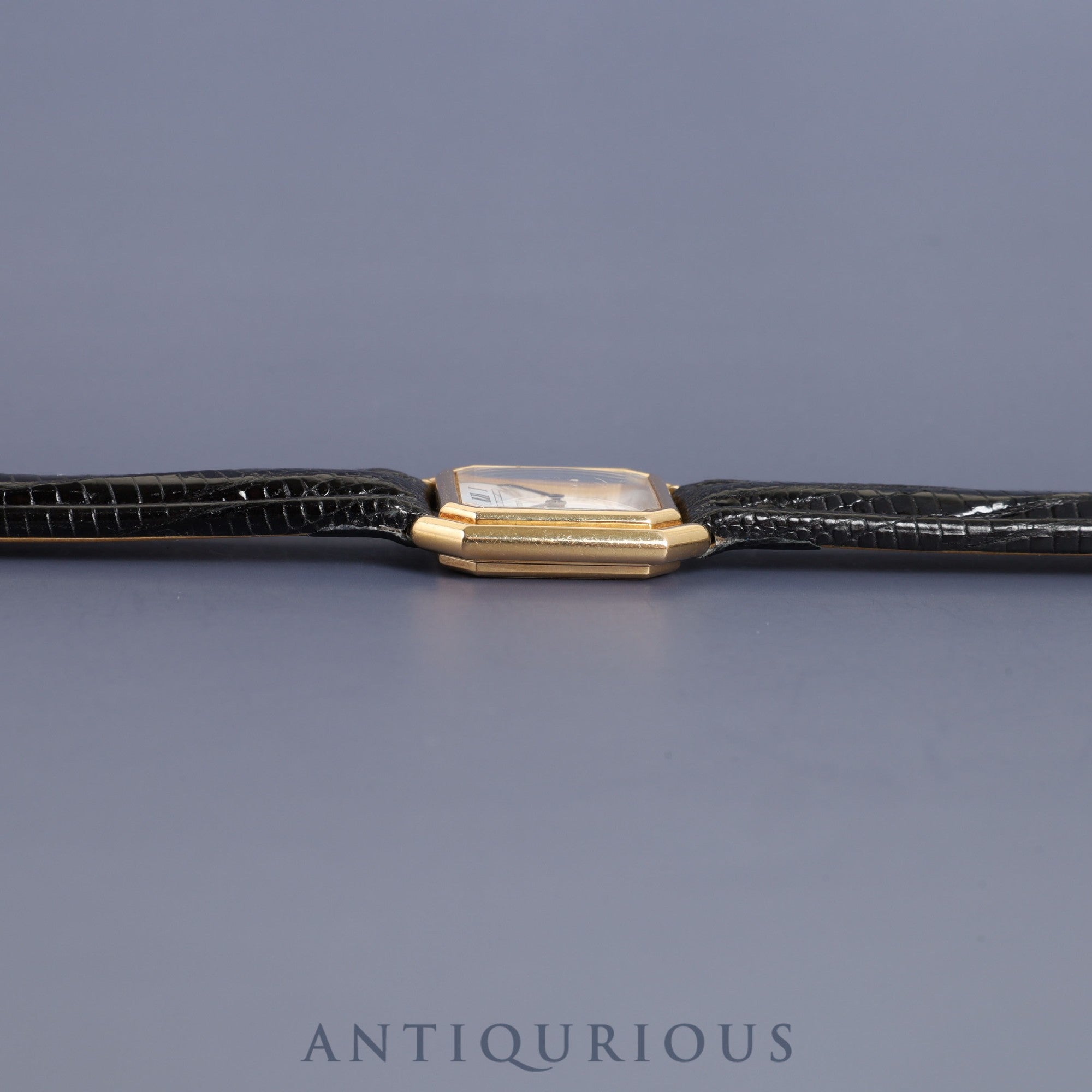 カルティエ サンチュール SM 78100 手巻き Cal.78-1 YG 革 純正尾錠(750YG)ホワイトローマン文字盤 オーバーホール済み