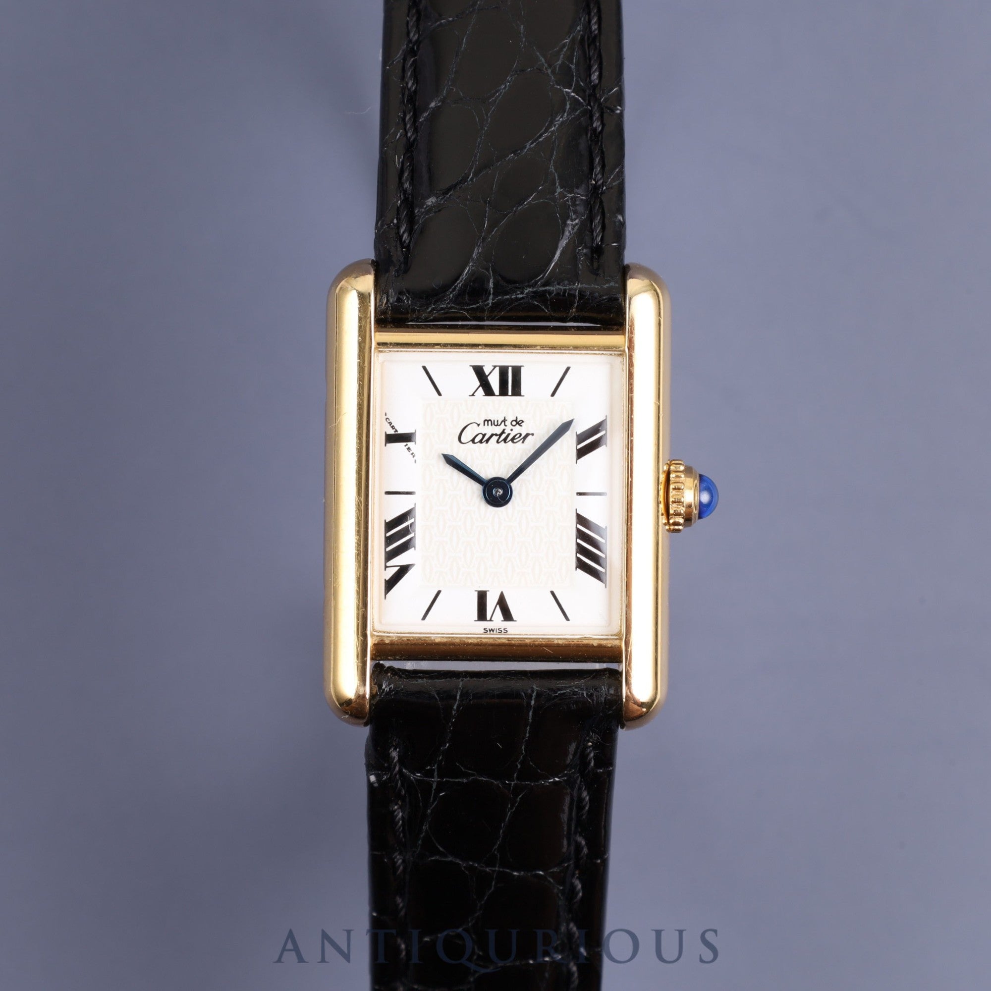 カルティエ マストタンク SM W1009654 / 1613 クォーツ Cal.057 SV925 純正Dバックル(GP) 飛びローマCC文字盤 1980年代半ば~1994年 オーバーホール済み