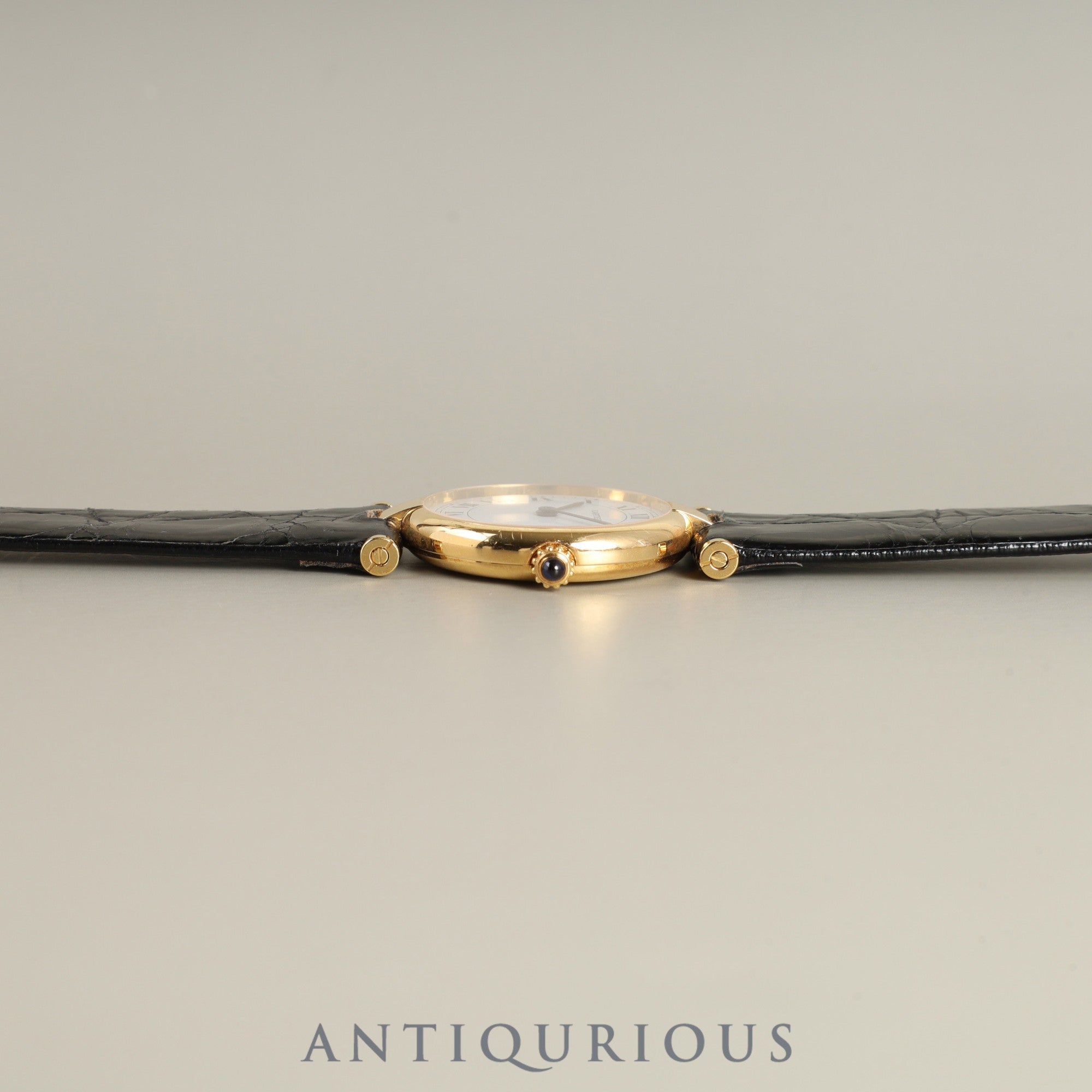 Cartier Vendome VLC SM 84734553 / 81002 Quartz Cal.81 750 Leather Genuine Buckle (GP) White Roman Dial Overhauled