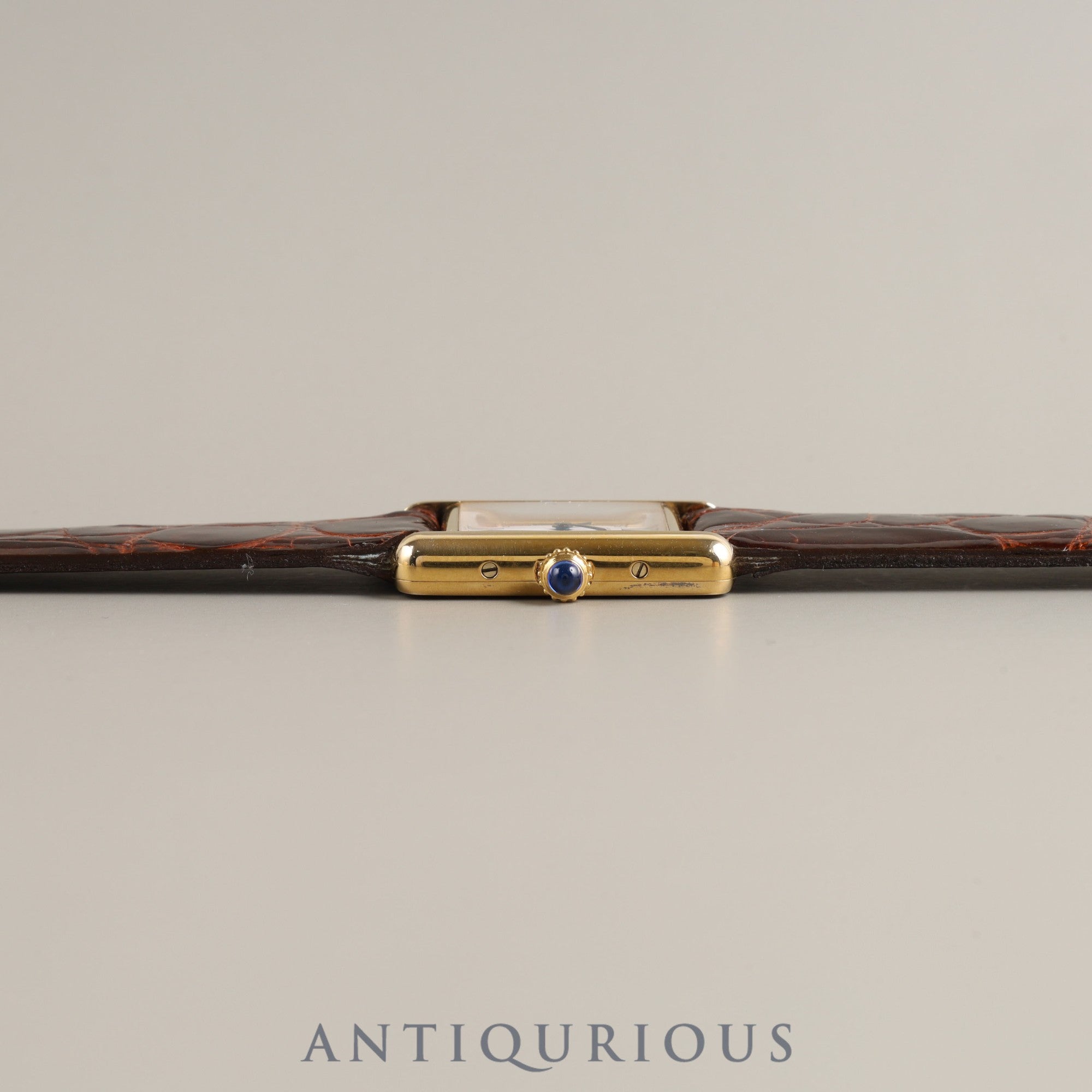 Cartier Must Tank SM W1006354 / 5057001 Quartz Cal.057 Leather Genuine Buckle (GP) Trinity Dial Overhauled