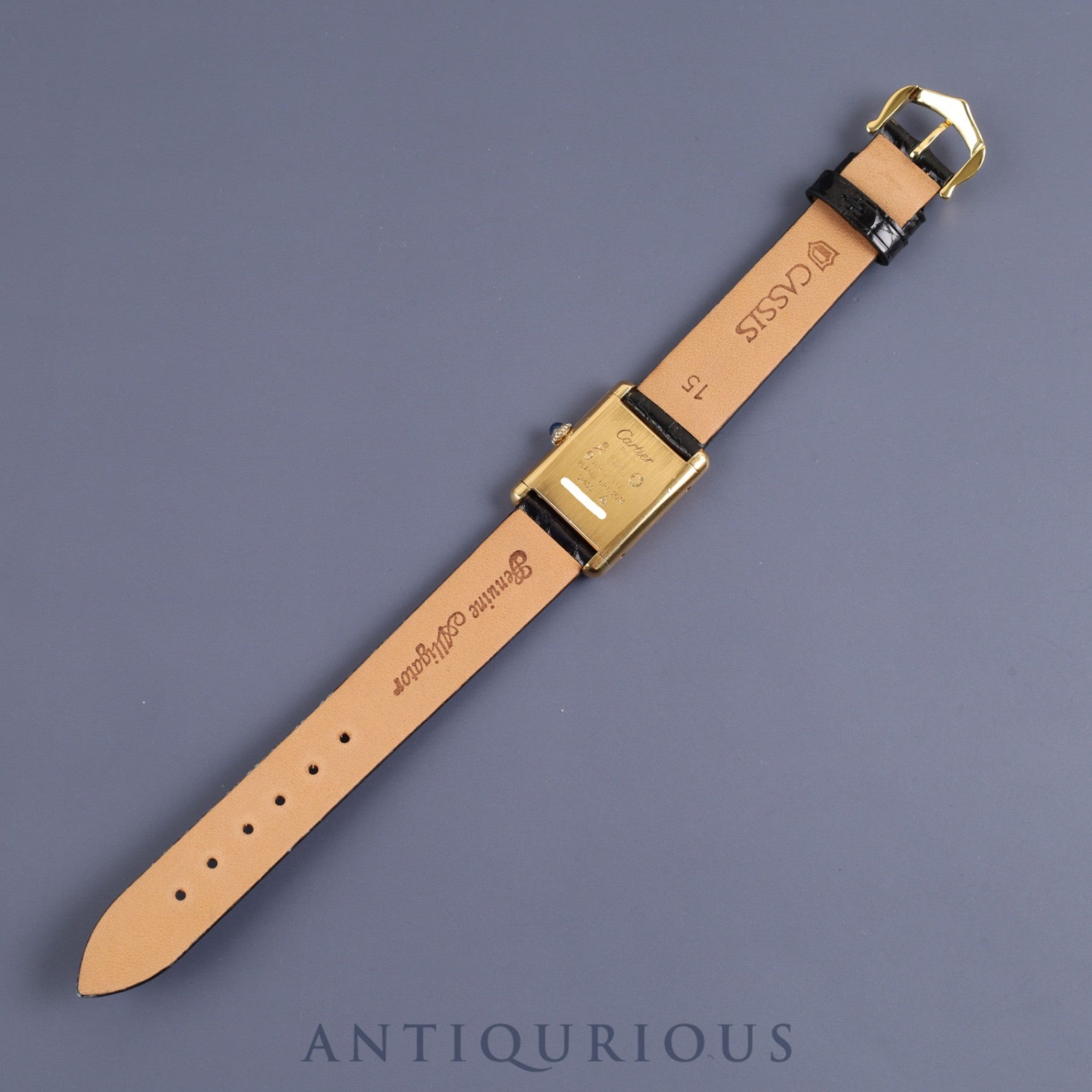 Cartier Must Tank SM Manual winding Cal.78-1 925 Leather Genuine buckle (GP) Black Roman dial Overhauled