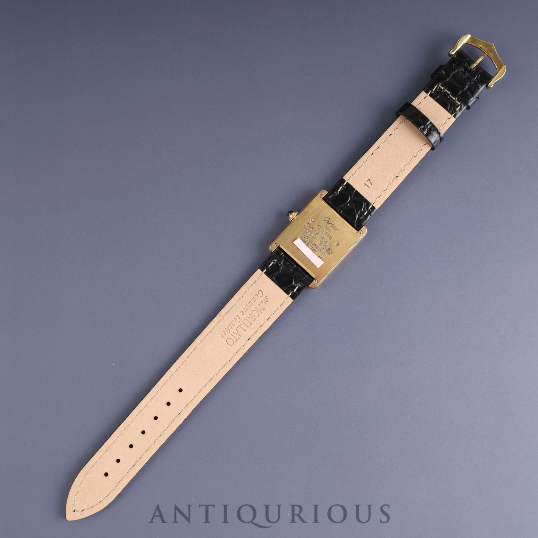Cartier Must Tank LM 590005 Quartz Cal.90 SV925 Leather Genuine Buckle (GP) Straight Roman Dial Overhauled