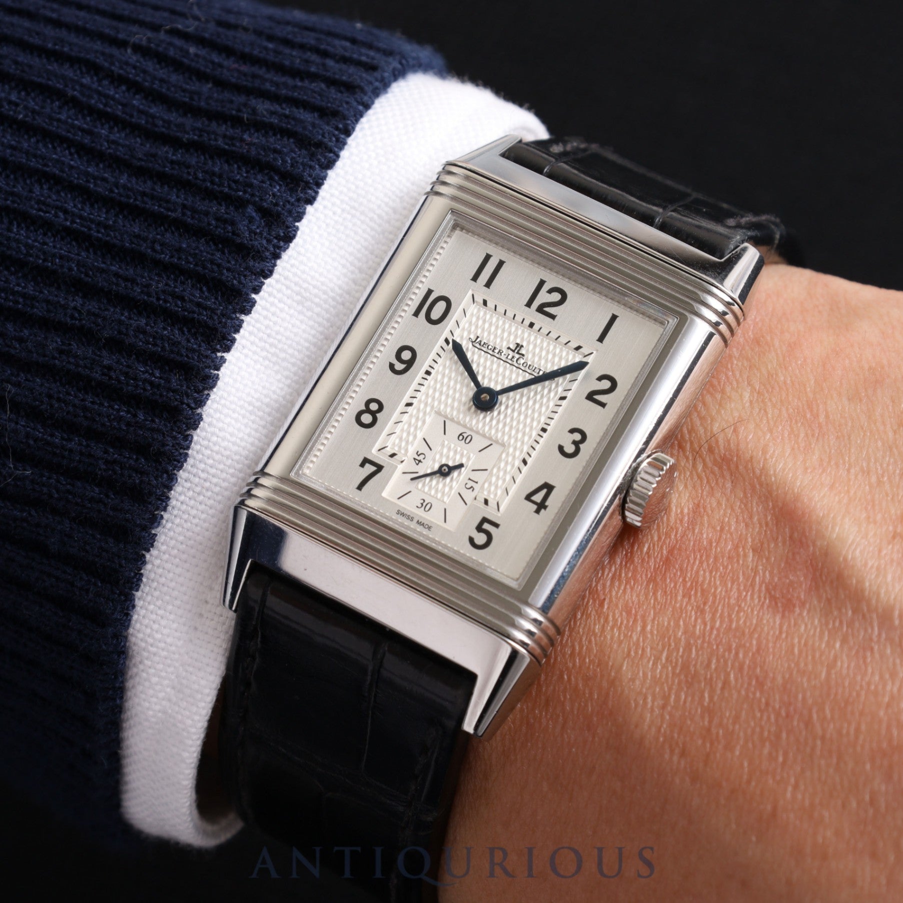 Jaeger-LeCoultre Reverso Classic Large Small Second Q3858520 / 214.8.62 Manual winding Cal.822/2 SS Leather Genuine buckle (SS) Silver dial Box Warranty (2018)