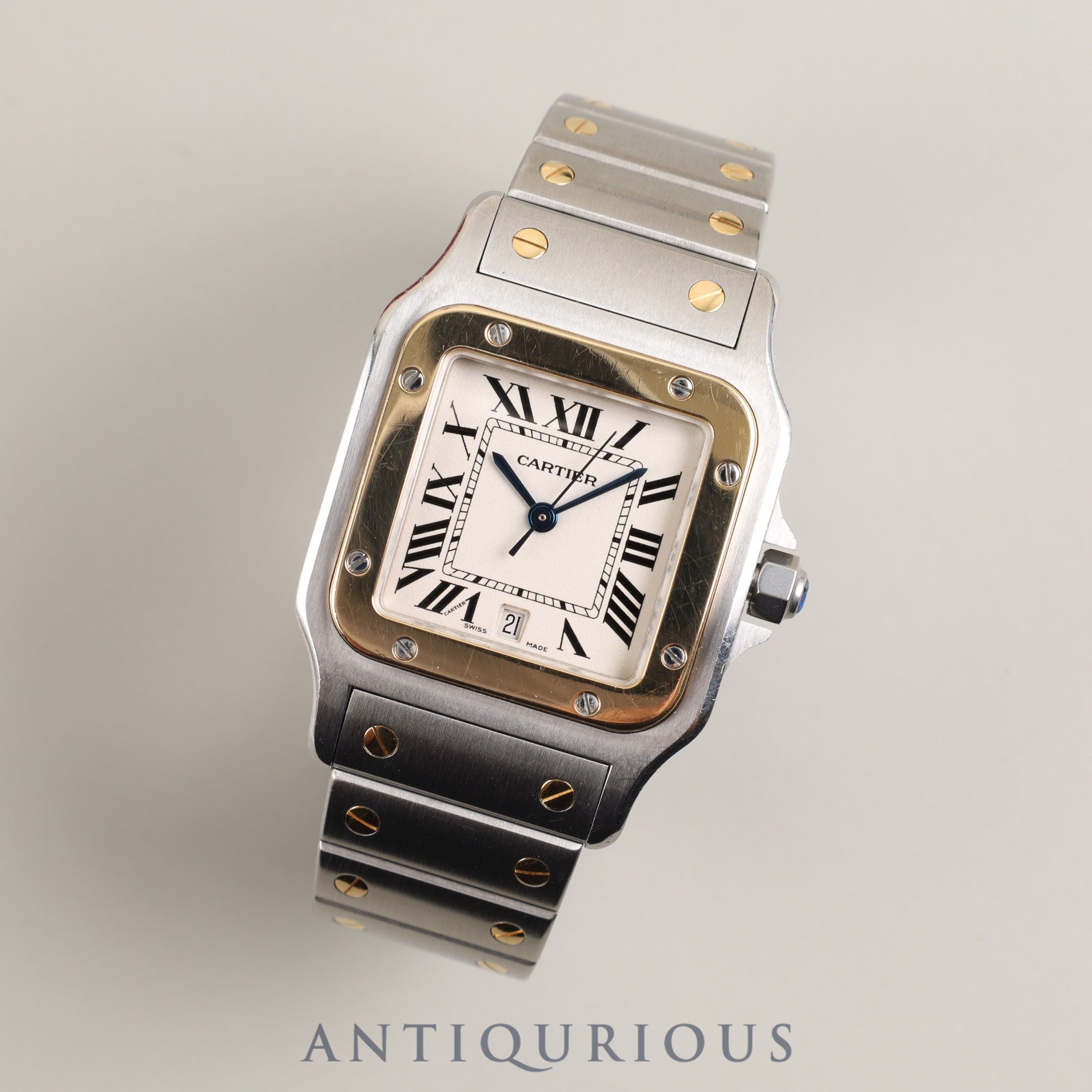 Cartier Santos Galbee LM W20011C4 / 1566 Quartz Cal.687 SS/YG SS/YG Ivory Dial Box Overhauled