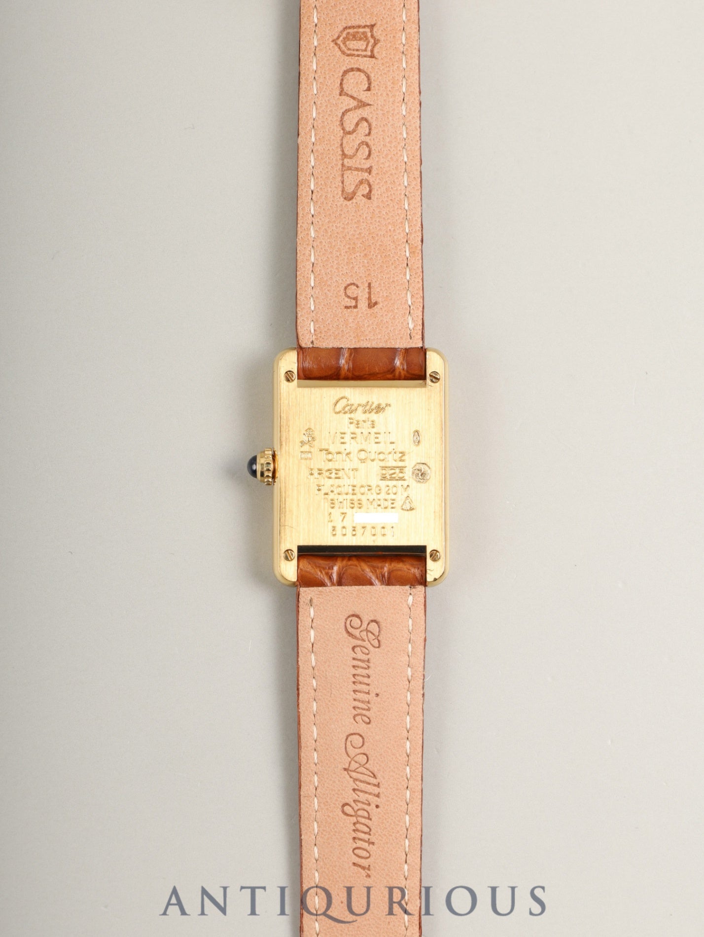 カルティエ マストタンク SM 5057001 クォーツ Cal.- SV925 革 純正Dバックル(GP)サイドトリニティ文字盤(SWISS表記)カルティエブティックにてコンプリートサービス済み