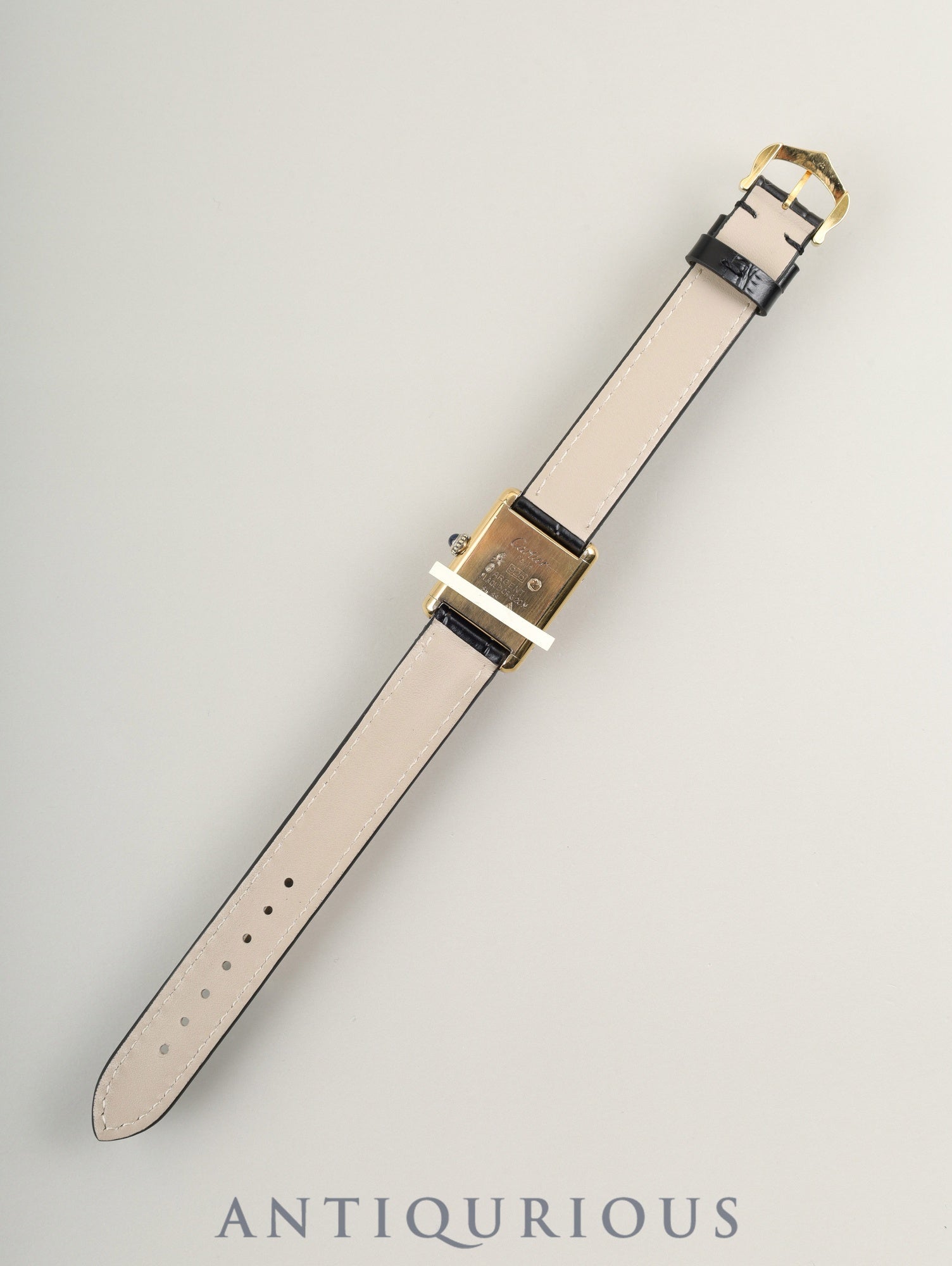 カルティエ マストタンク SM 手巻き Cal.78-1 SV925 革 純正尾錠(GP) アイボリー文字盤(SWISS MADE表記) カルティエブティックにてアフターサービス済み オーバーホール済み