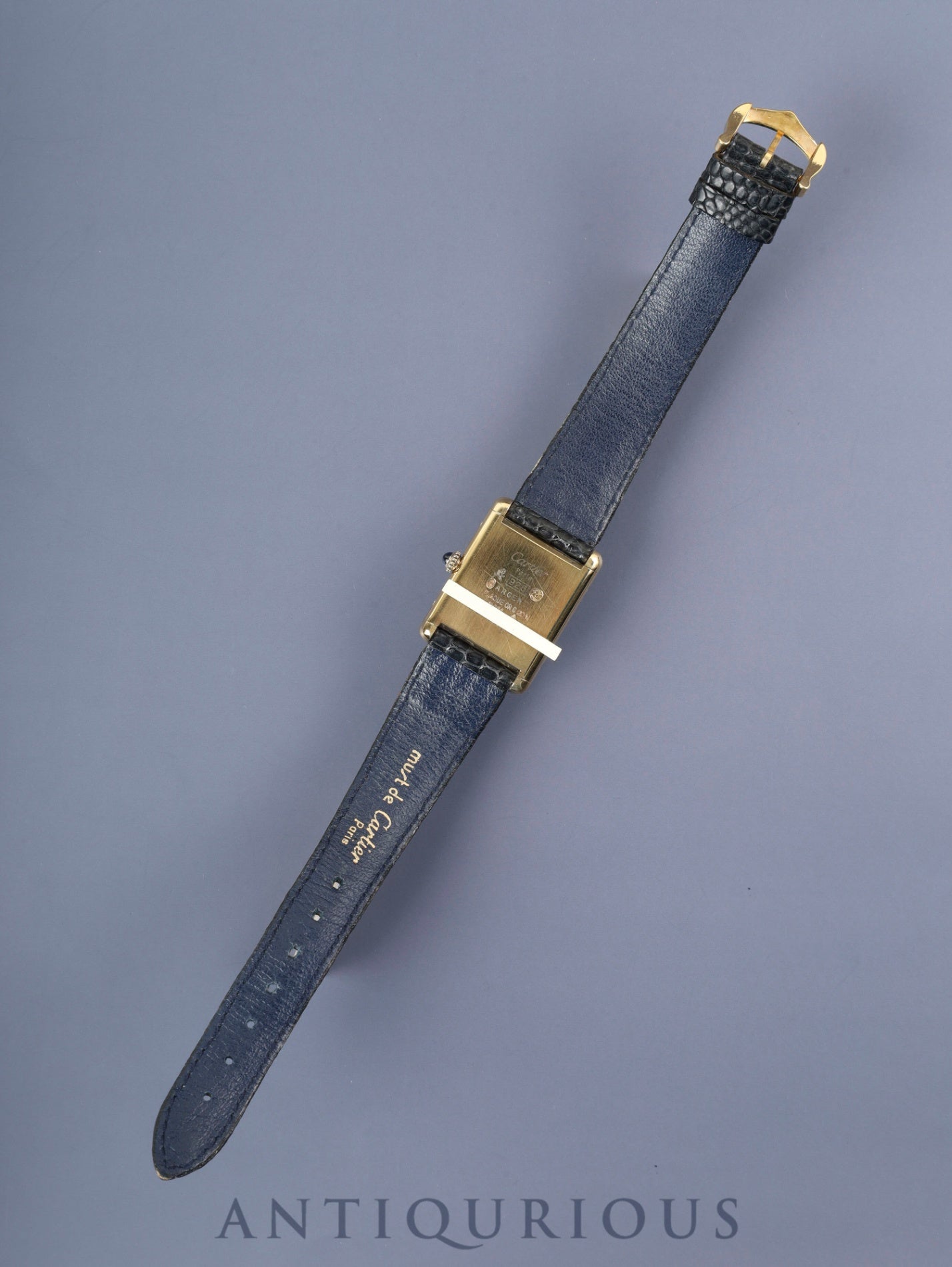 カルティエ マストタンク LM 手巻き Cal.78-1 SV925 純正革ベルト(使用感あり)純正尾錠(GP)ラピスラズリ文字盤(クラック)オーバーホール済み