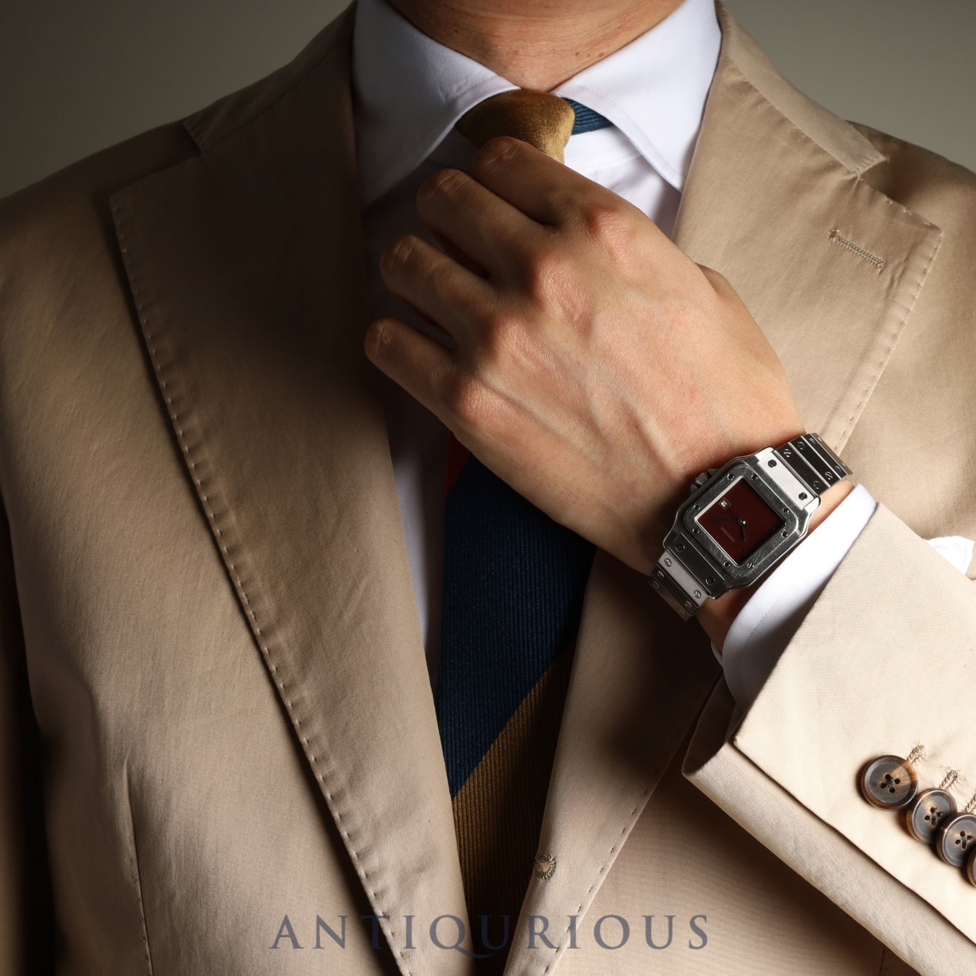 Cartier Santos Galbee LM 45168281/1553 Automatic SS SS Garnet dial Bordeaux dial Complete service (full maintenance) completed at Cartier boutique