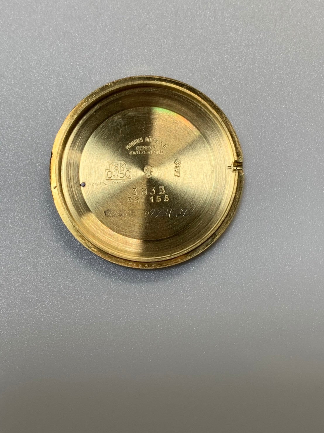 ロレックス チェリーニ 3833 手巻き Cal.1600 750YG 革 純正ピンバックル(GP) シャンパン文字盤 31mm 41番台(1974年)純正レザーベルト付き オーバーホール済み