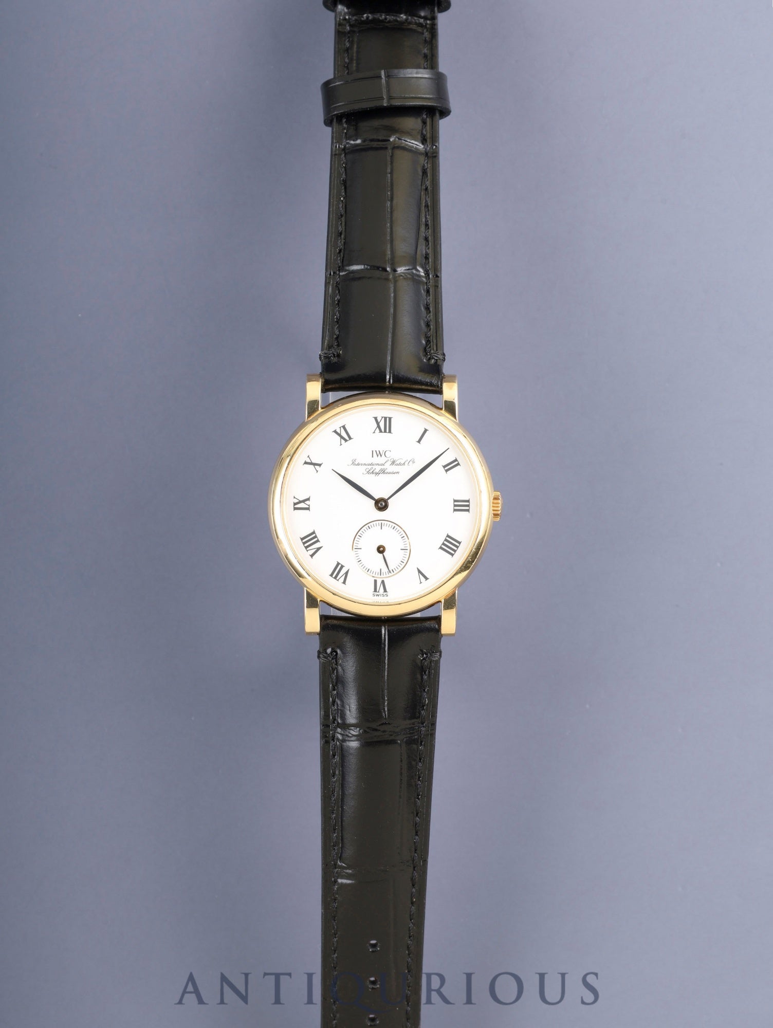 IWC ポートフィノ 2533-001 手巻き Cal.C.4231 750YG 革 純正ピンバックル(GP)ホワイトローマン文字盤 オーバーホール済み アイダブリュシー