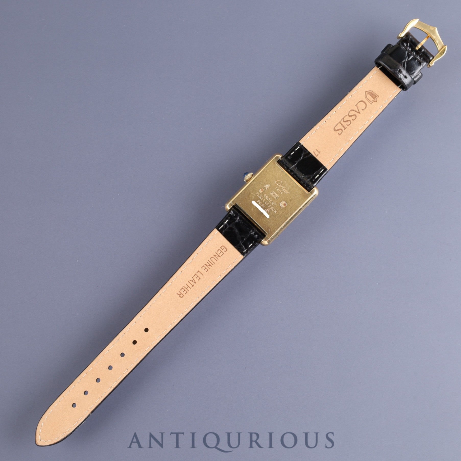 Cartier Must Tank LM Manual winding Cal.78-1 SV925 Leather Genuine buckle Ivory Roman dial Circa 1976-Early 1980s Overhauled