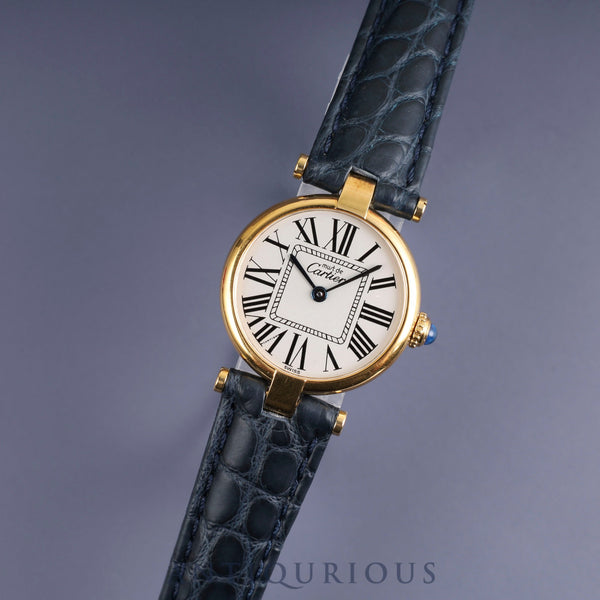 Cartier Must Vendome VLC SM W1005354 / 590004 Quartz Cal.90 SV925 Leather Genuine D-buckle (GP) Opalan dial Box Overhauled