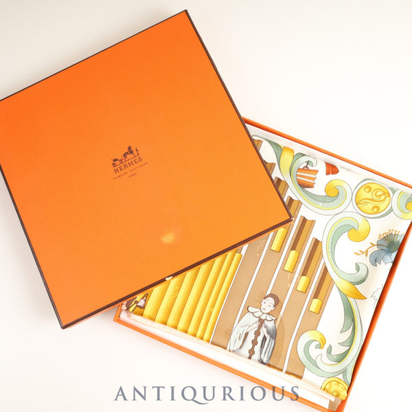 エルメス スカーフ カレ90 パイプオルガンと時計仕掛けの楽器 SILK100% 箱