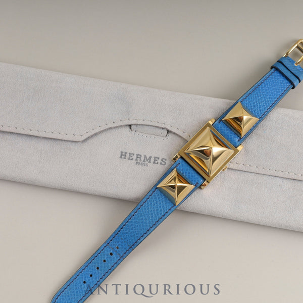 Hermes Medor 11.01 Quartz Cal.976.001 GP Genuine leather strap (◯V stamp: 1992) Genuine buckle (GP) White dial Case Overhauled