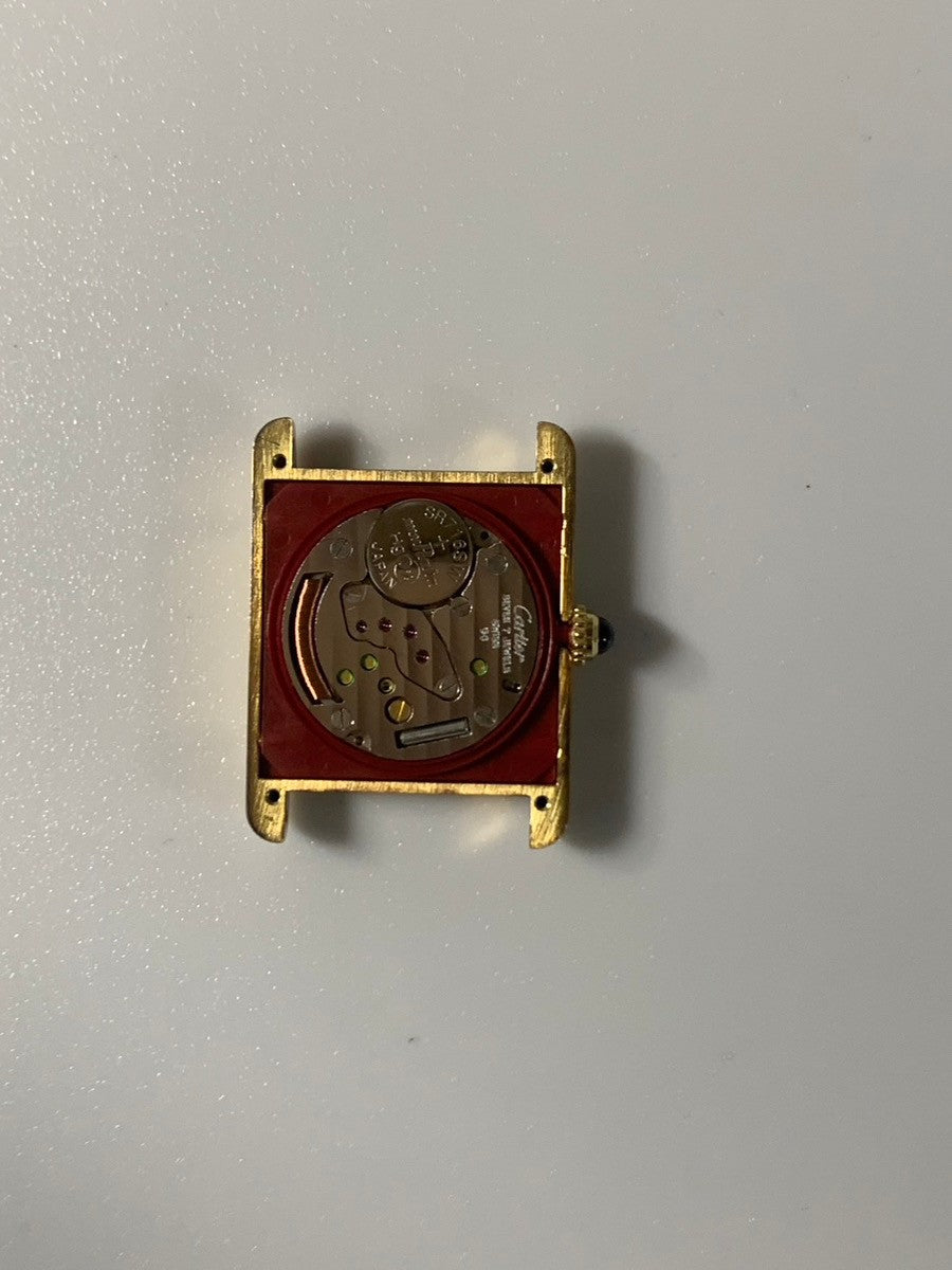 Cartier Must Tank LM 590005 Quartz Cal.90 SV925 Leather Original Pin Buckle (GP) Ivory Roman Dial (SWISS marking) Booklet Overhauled