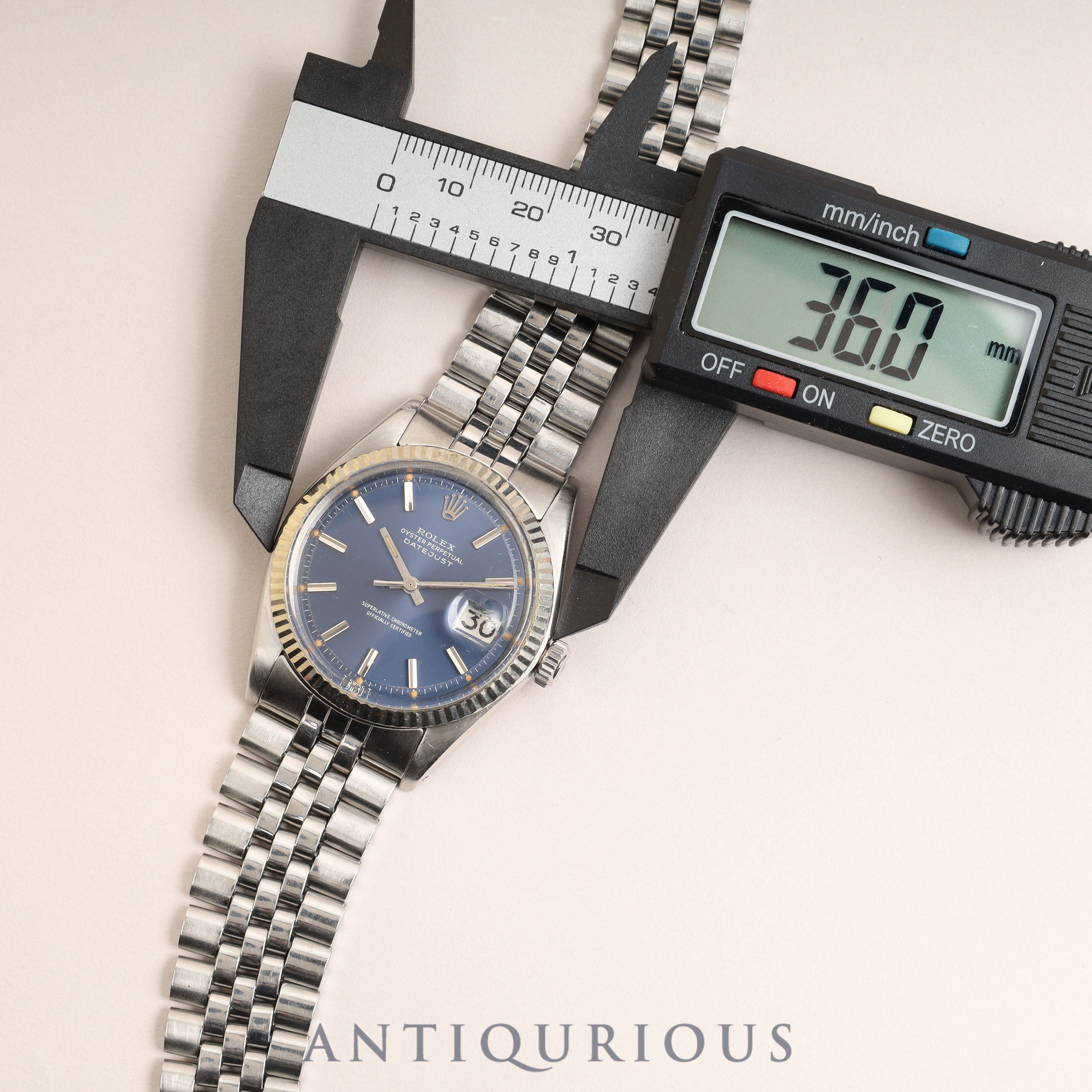 ロレックス デイトジャスト 1601 ブルー文字盤 3番 1971年