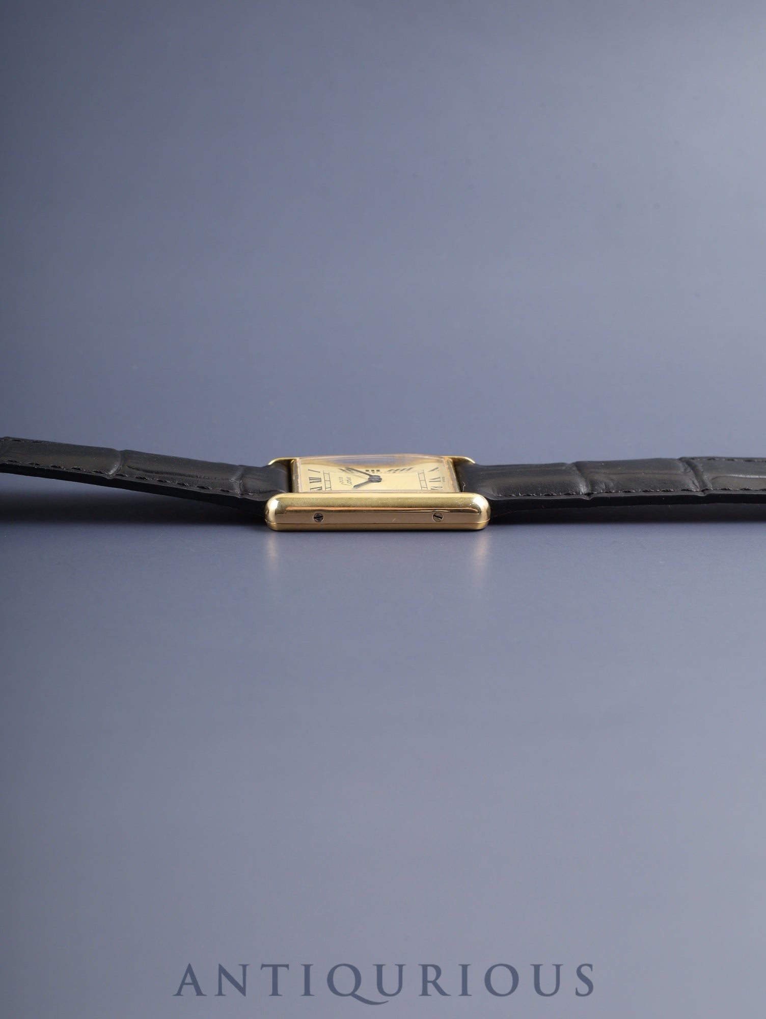 カルティエ マストタンク LM 590005 クォーツ Cal.690 SV925 革 純正Dバックル(GP) アイボリーローマン文字盤(SWISS表記 )1982年頃~1995年頃 オーバーホール済み 新品仕上げ済み