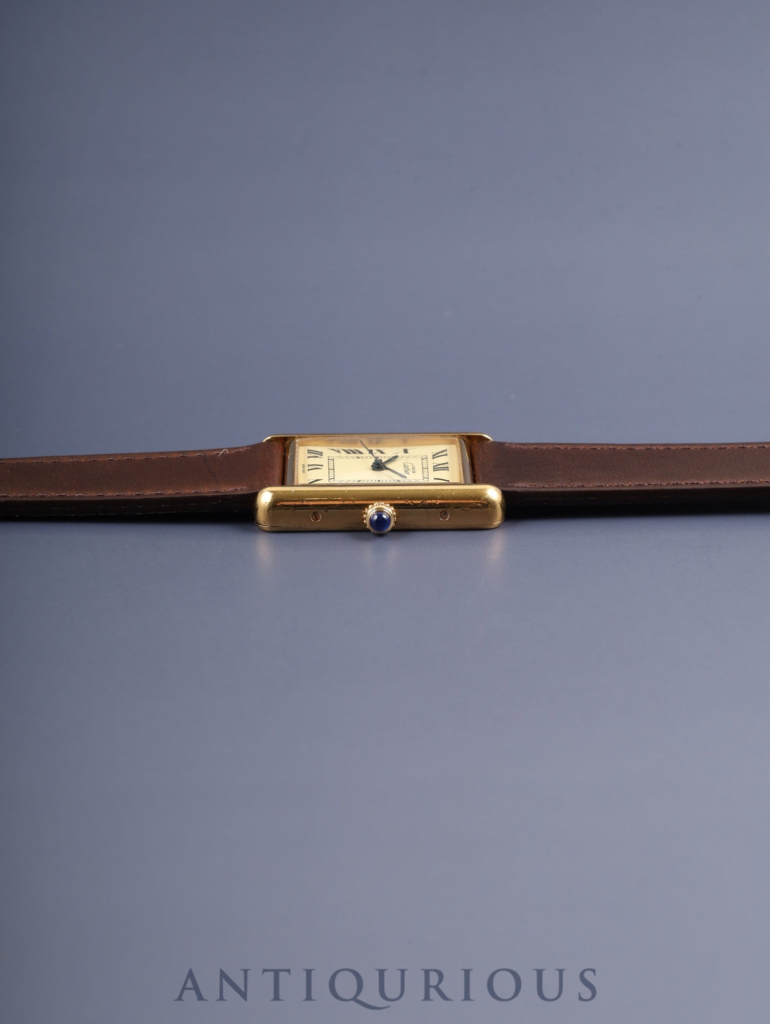 カルティエ マストタンク GM(XL) 2413 クォーツ Cal.687 SV925 革 純正Dバックル(GP) アイボリーローマン文字盤 箱 保証書(2005年) オーバーホール済み