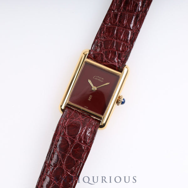 Cartier Must Tank SM Manual winding Bordeaux dial Genuine buckle Genuine belt