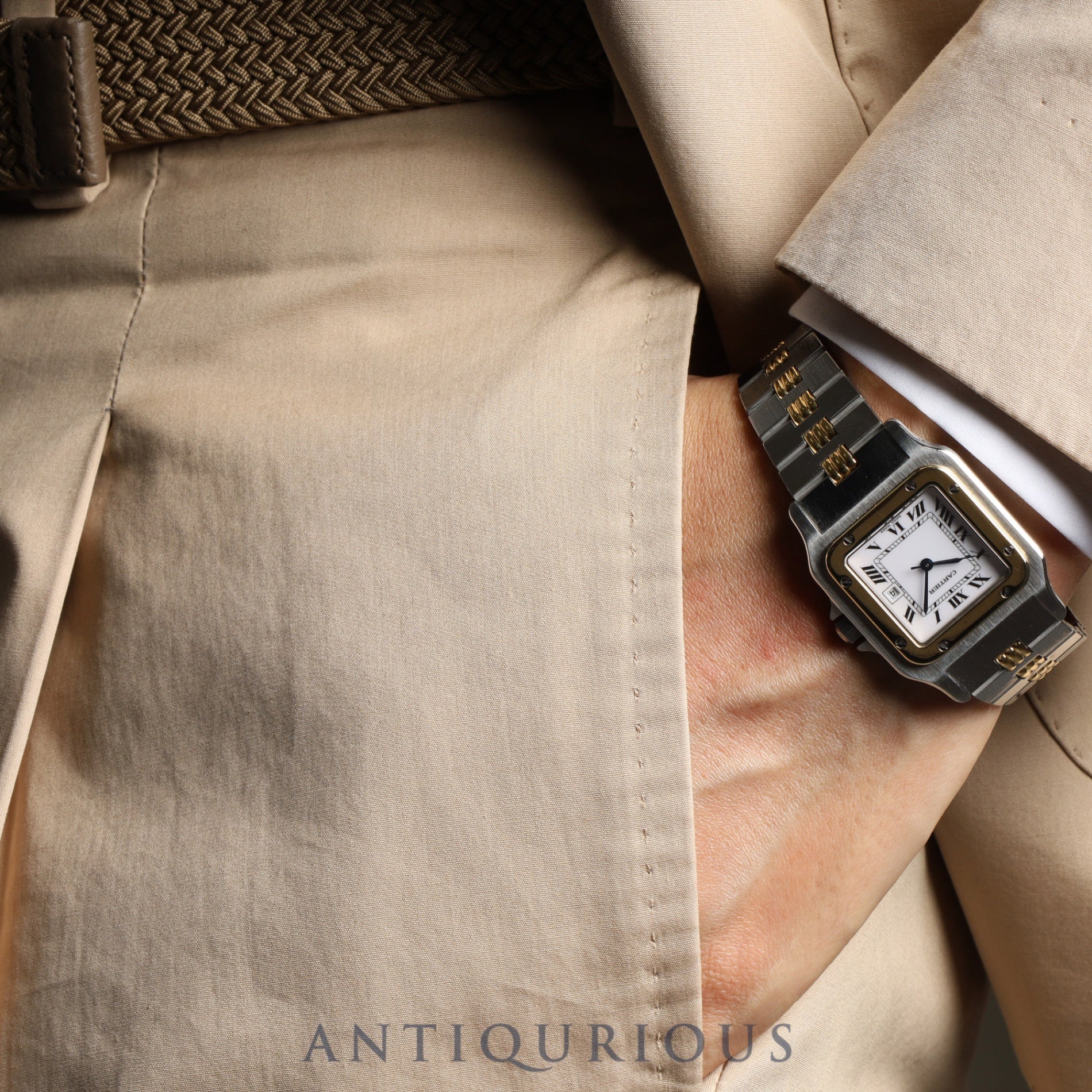 カルティエ サントス カレ LM 2961 自動巻き SS/YG SS/YG ホワイトローマン文字盤 カルティエブティックにてコンプリートサービス(フルメンテナンス)済み