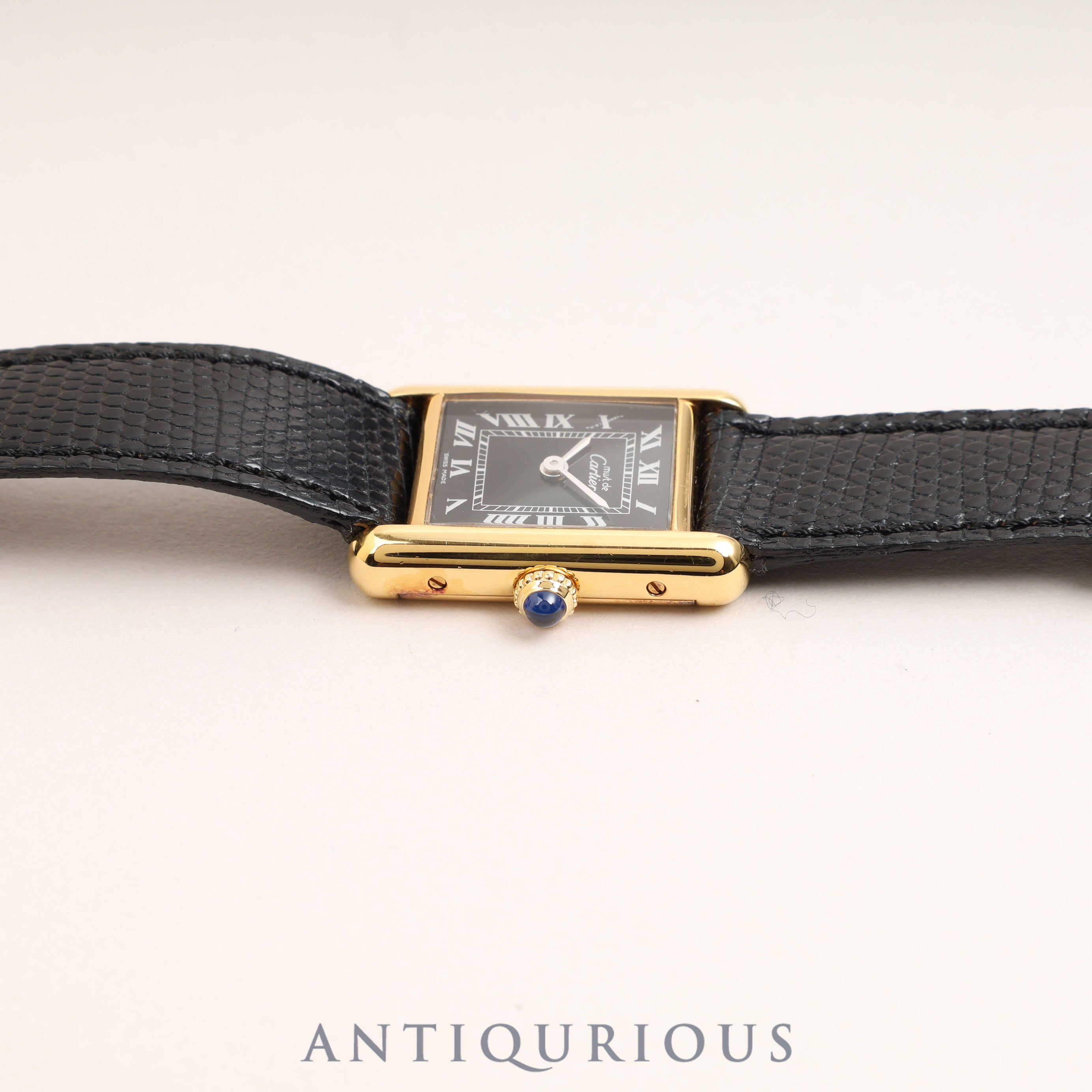 カルティエ マストタンクSM 手巻き ブラックローマ文字盤 国際永久保証書