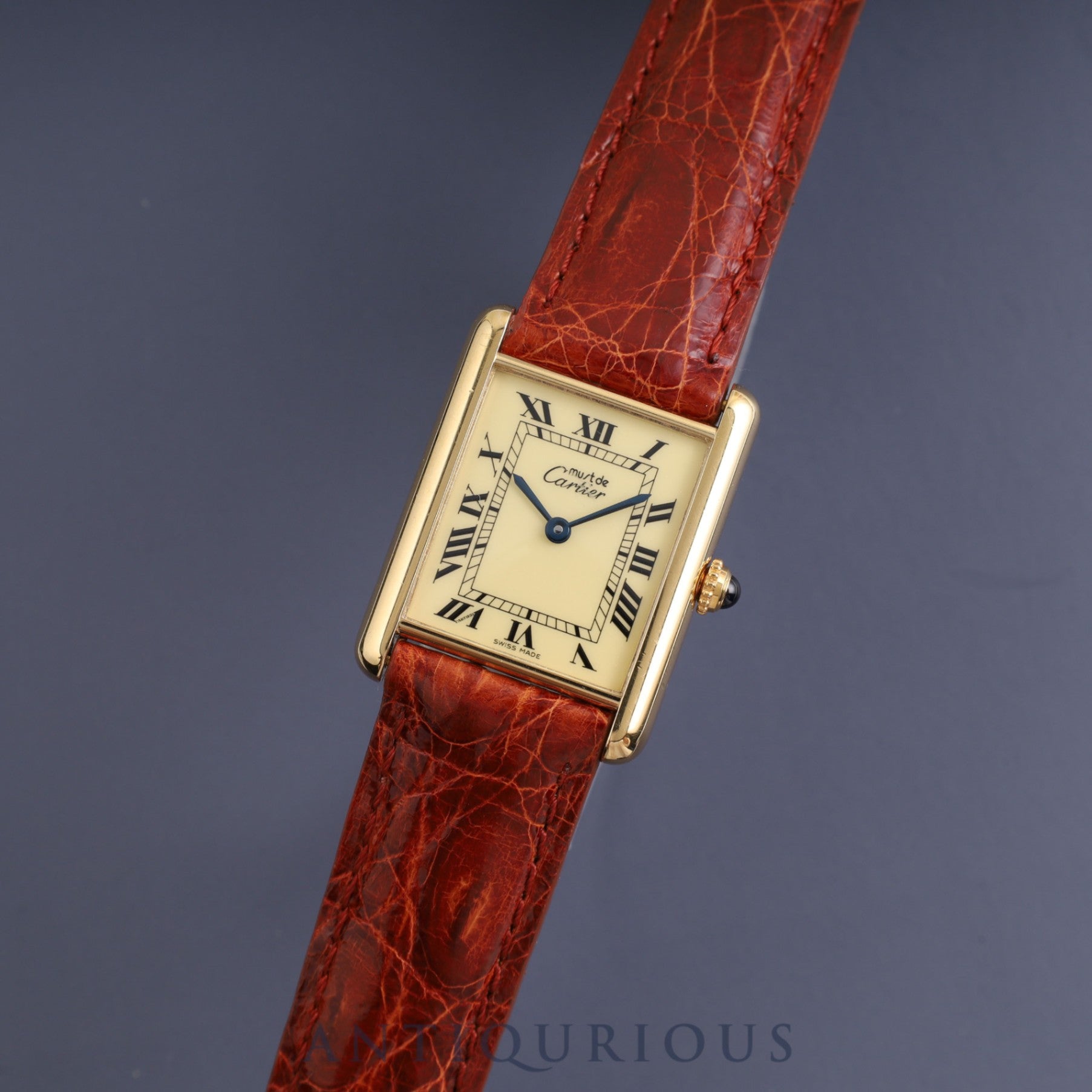 Cartier Must Tank LM QZ W1002753 / 590005 SV925 Leather Genuine Buckle (GP) Ivory Dial Box Cartier Boutique Complete Service