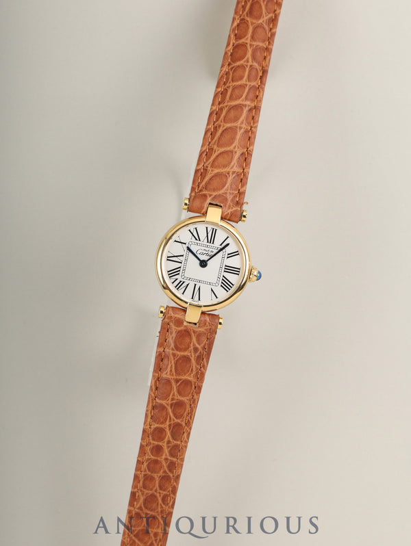 カルティエ マスト ヴァンドーム VLC SM W1005354 / 590004 クォーツ Cal.90 SV925 革 純正Dバックル(GP)オパラン文字盤 オーバーホール済み