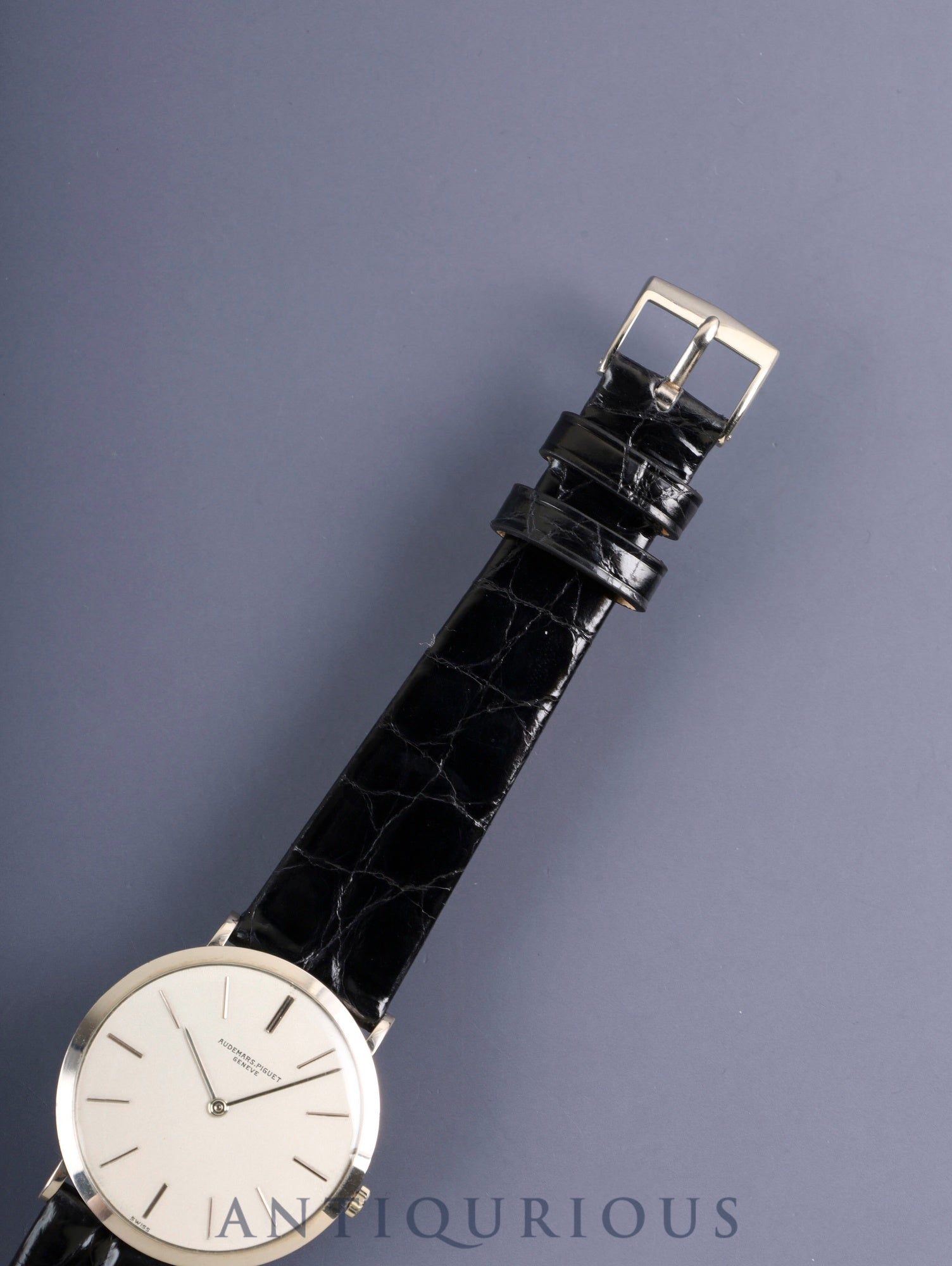Audemars Piguet Round Manual Winding Cal.K2001 / 1A 750WG Leather Original Pin Buckle (750WG) Silver Dial Overhauled