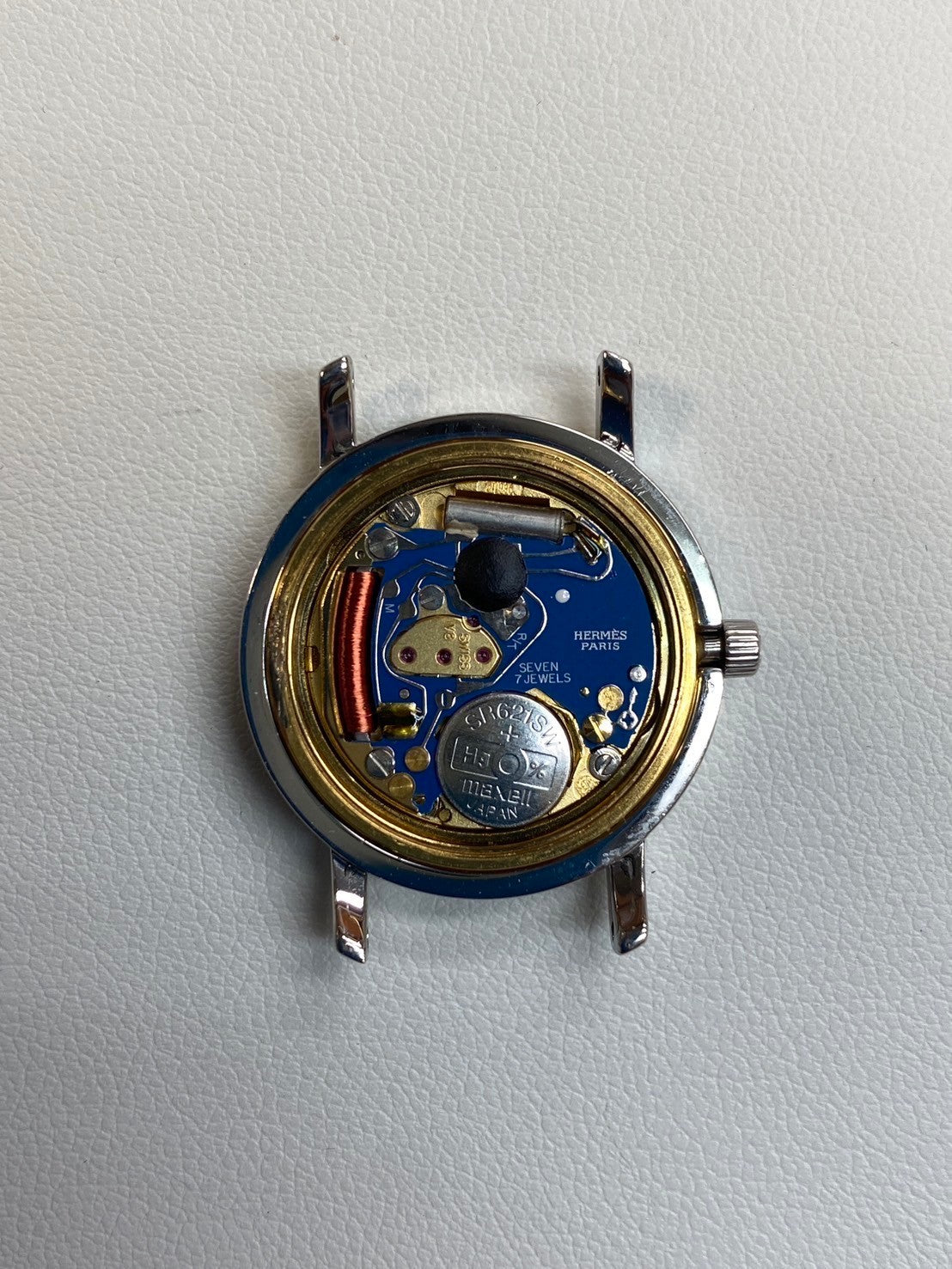 Hermes Clipper CL3.240 Quartz SS/GP Ivory Dial Box Warranty Overhauled