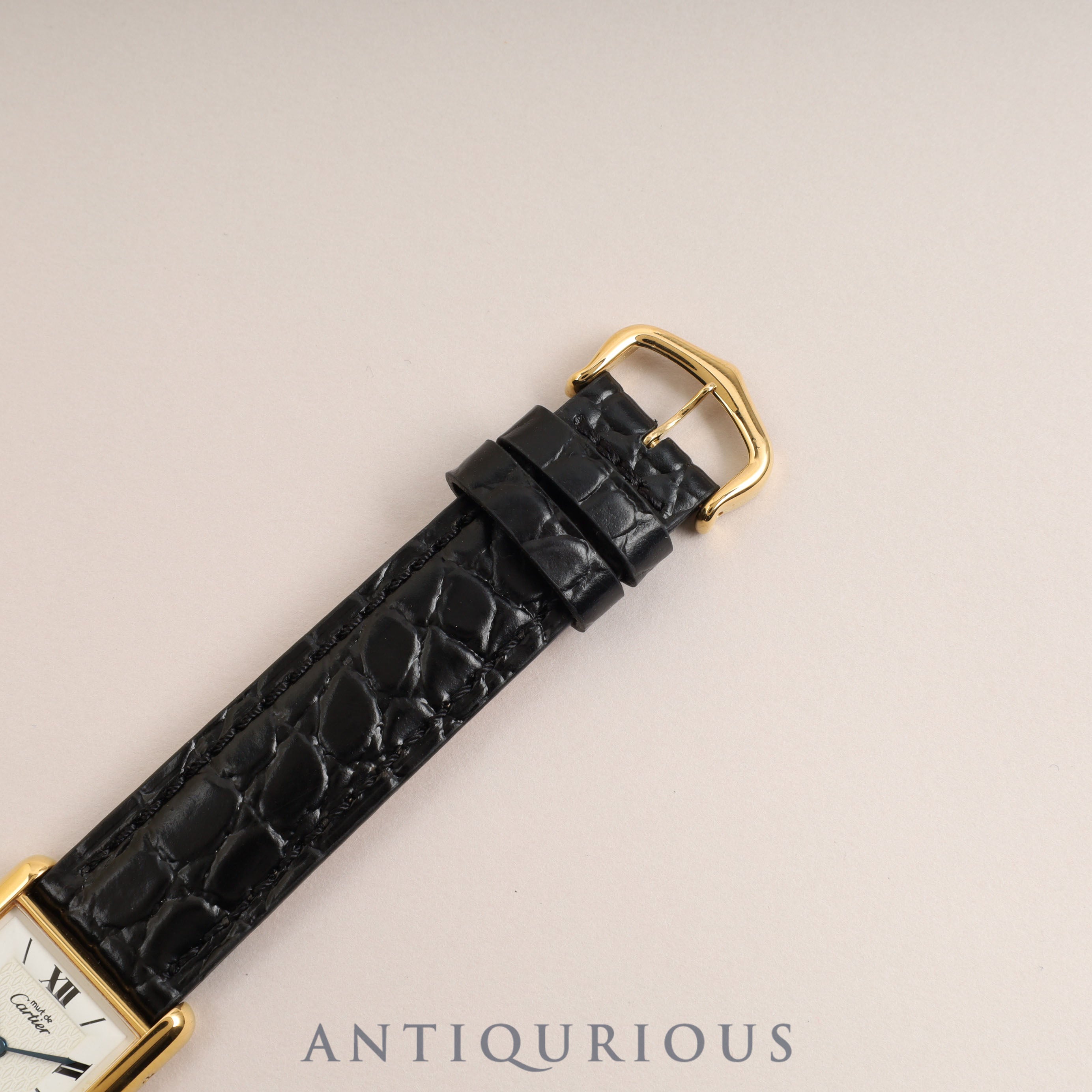 カルティエ マストタンク LM QZ ホワイト飛びローマ&2C文字盤